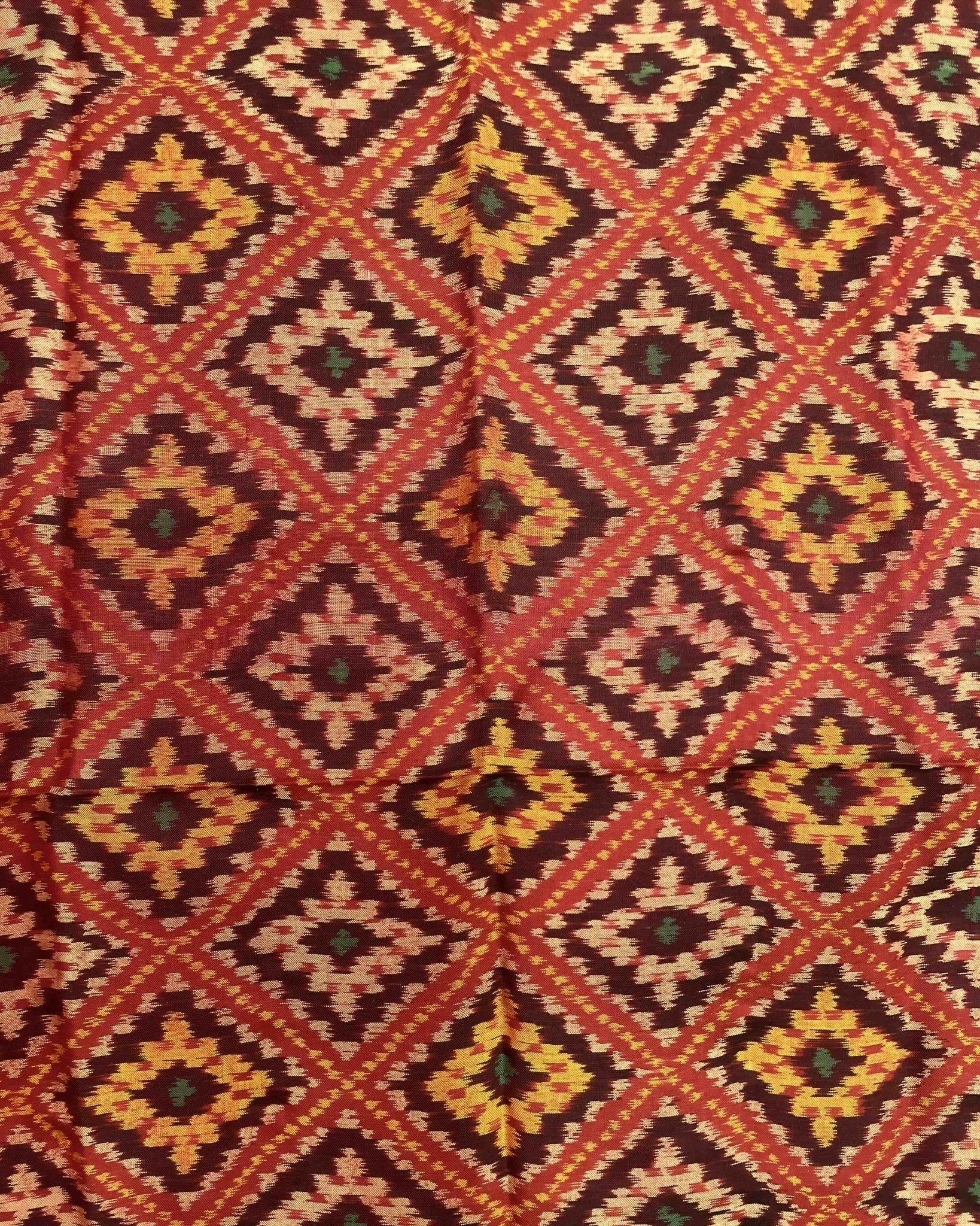 Maroon & Red Panchanda Patola Dupatta - SindhoiPatolaArt