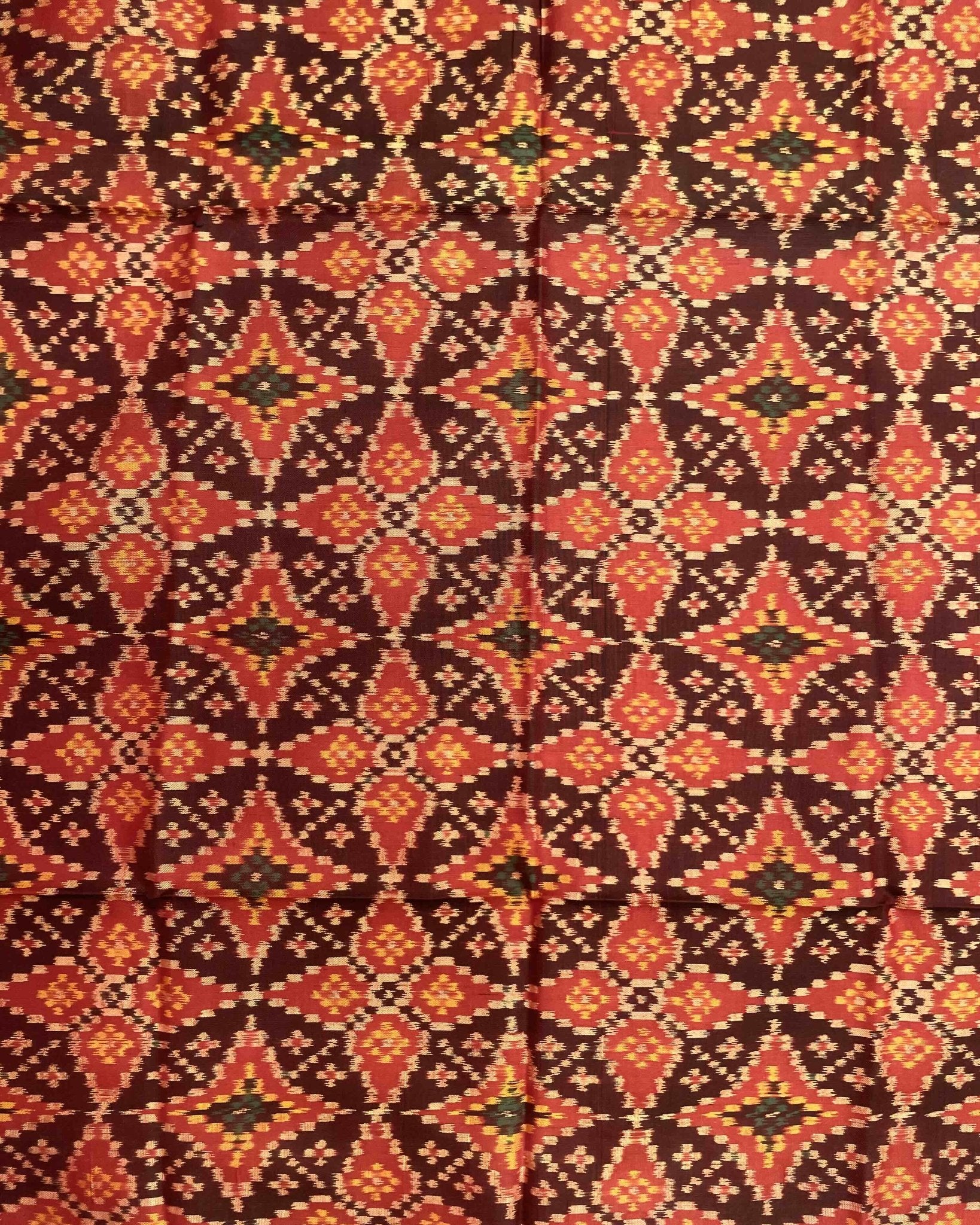 Maroon & Red Solsitara Design Patola Dupatta - SindhoiPatolaArt