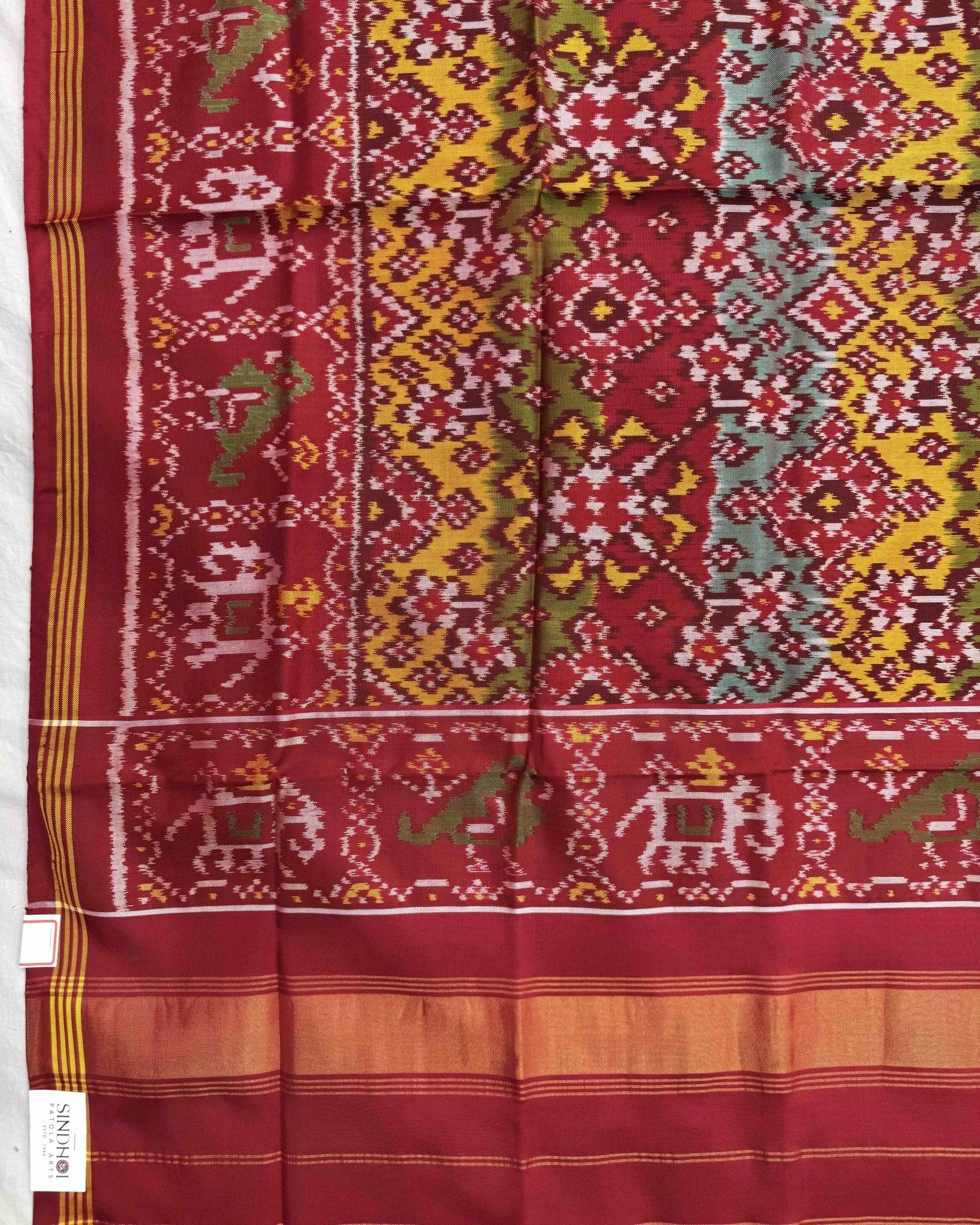 Multicolour Navratan Patola Dupatta - SindhoiPatolaArt