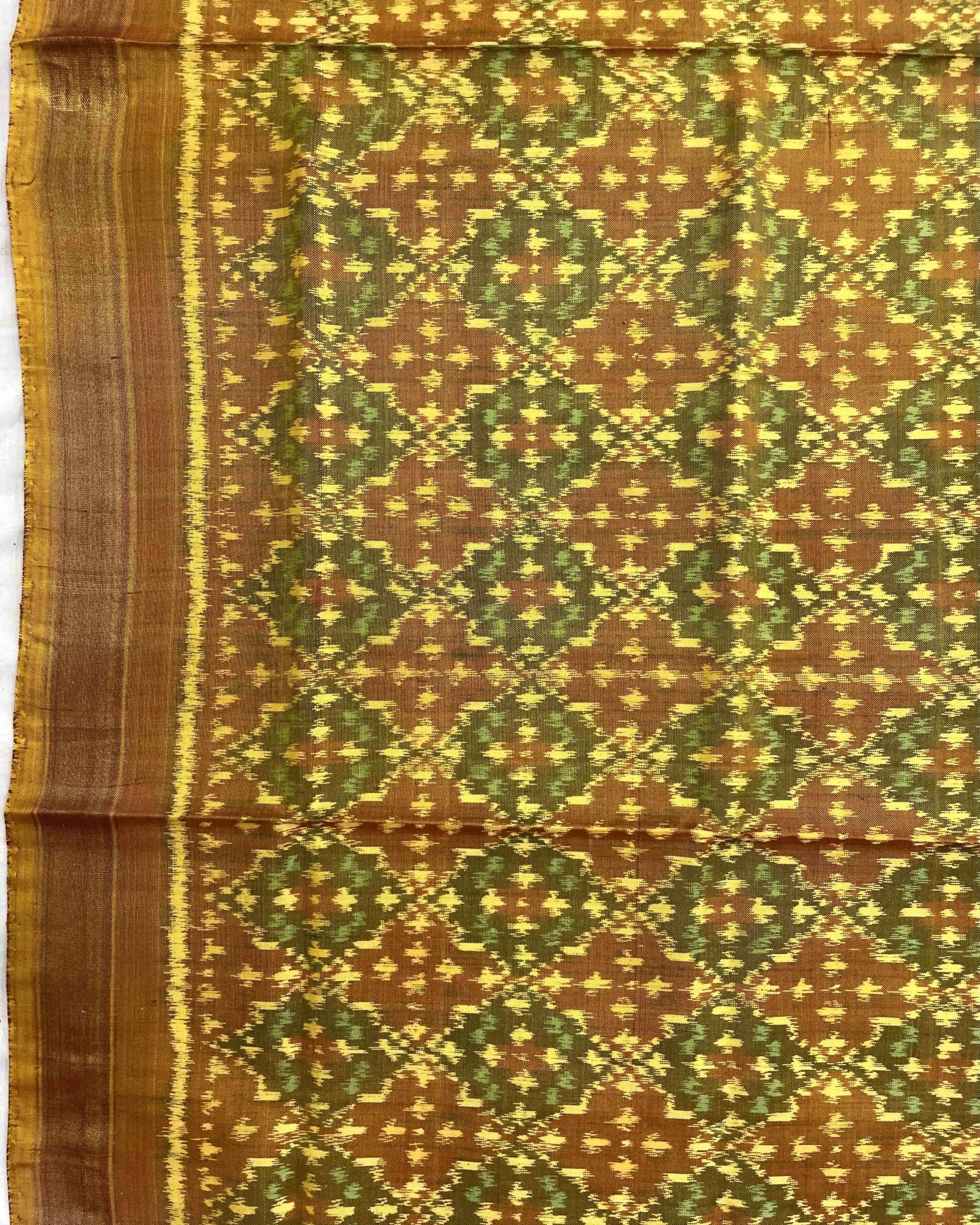 Mustard Yellow Buttonful Design Patola Dupatta - SindhoiPatolaArt