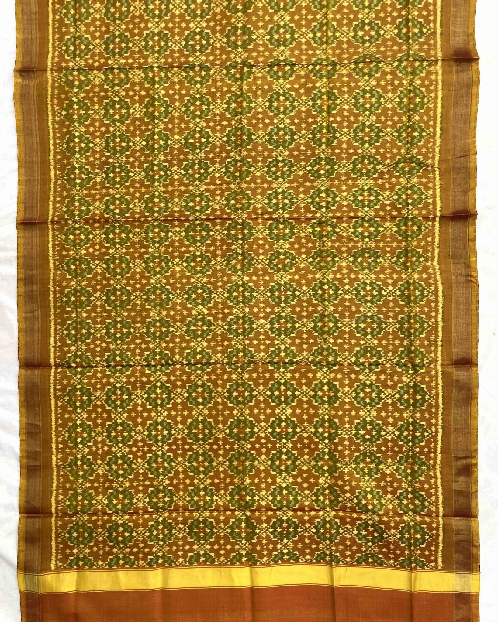 Mustard Yellow Buttonful Design Patola Dupatta - SindhoiPatolaArt