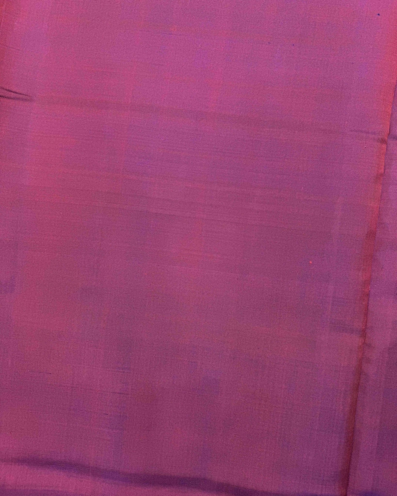 Navy Blue & Purple Plain Semi Double Ikat Patola Saree - SindhoiPatolaArt