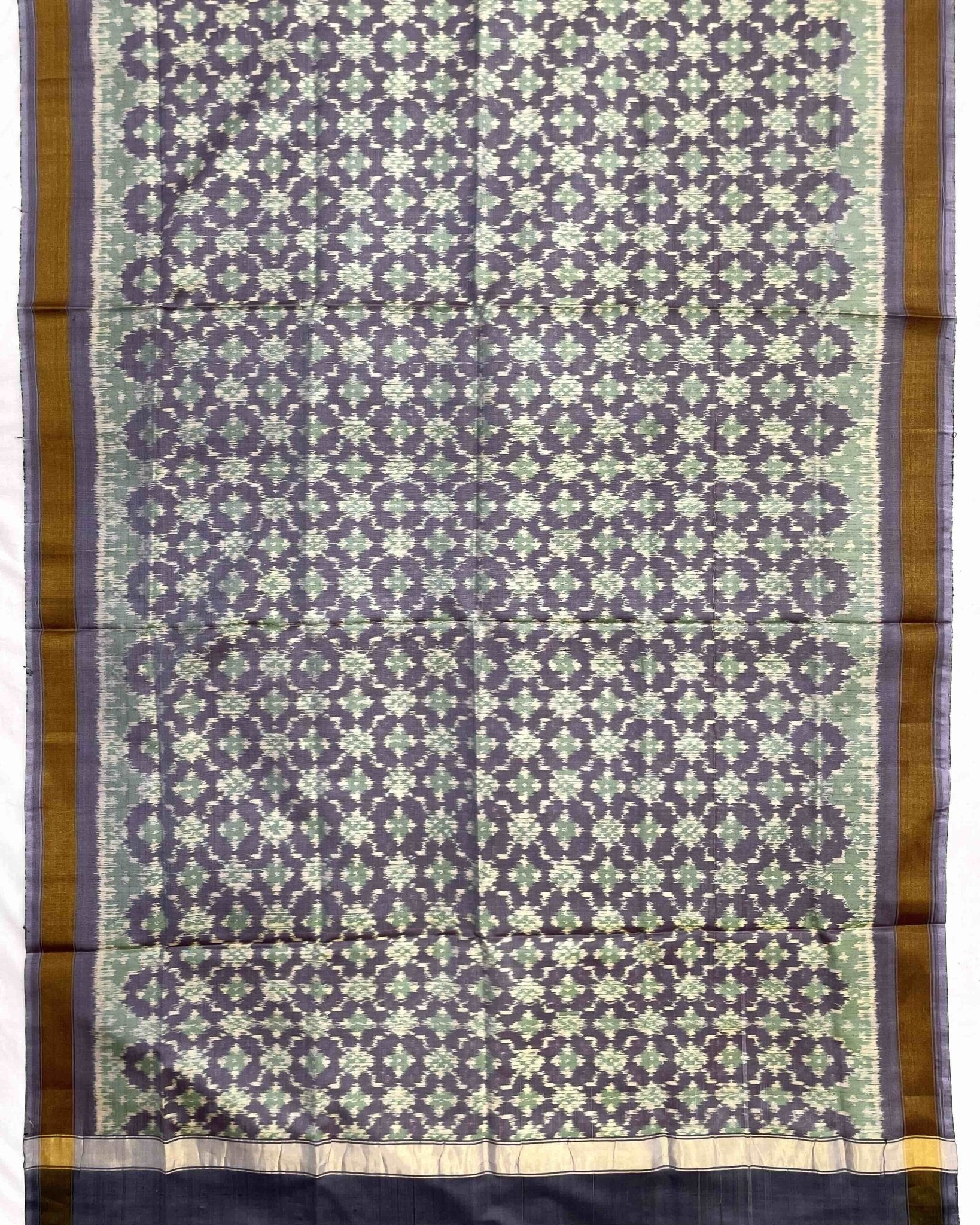 Onion Grey Buttonful Design Patola Dupatta - SindhoiPatolaArt