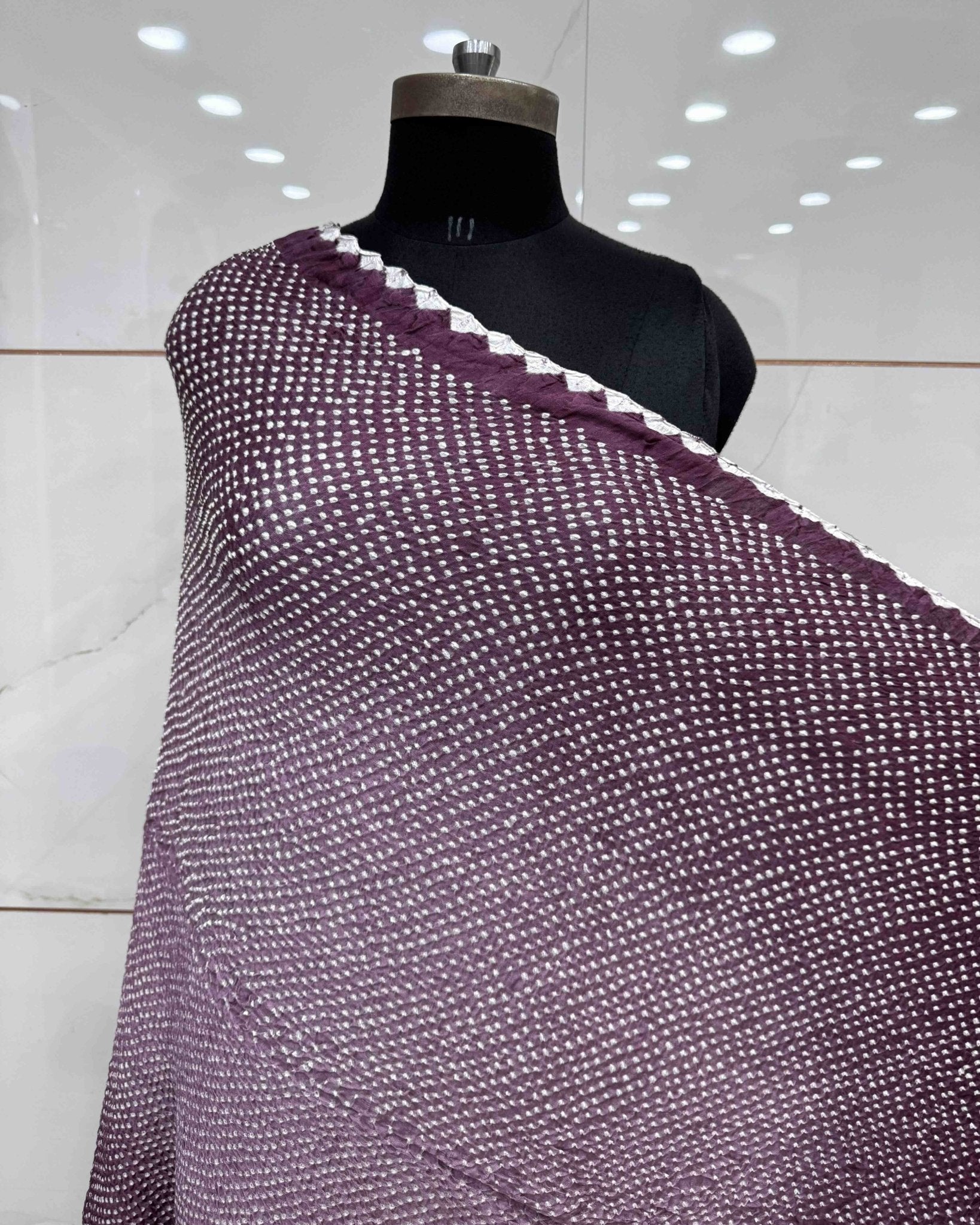 Onion Shaded Gajji Silk Bandhani Dupatta - SindhoiPatolaArt