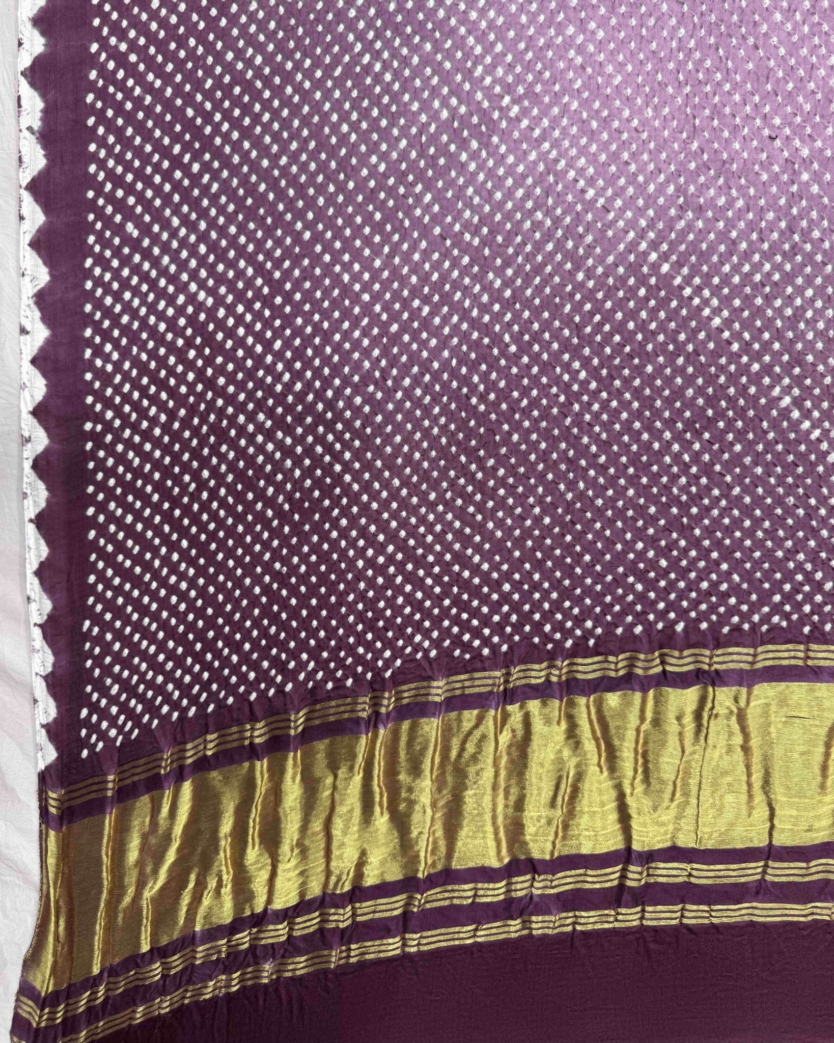 Onion Shaded Gajji Silk Bandhani Dupatta - SindhoiPatolaArt