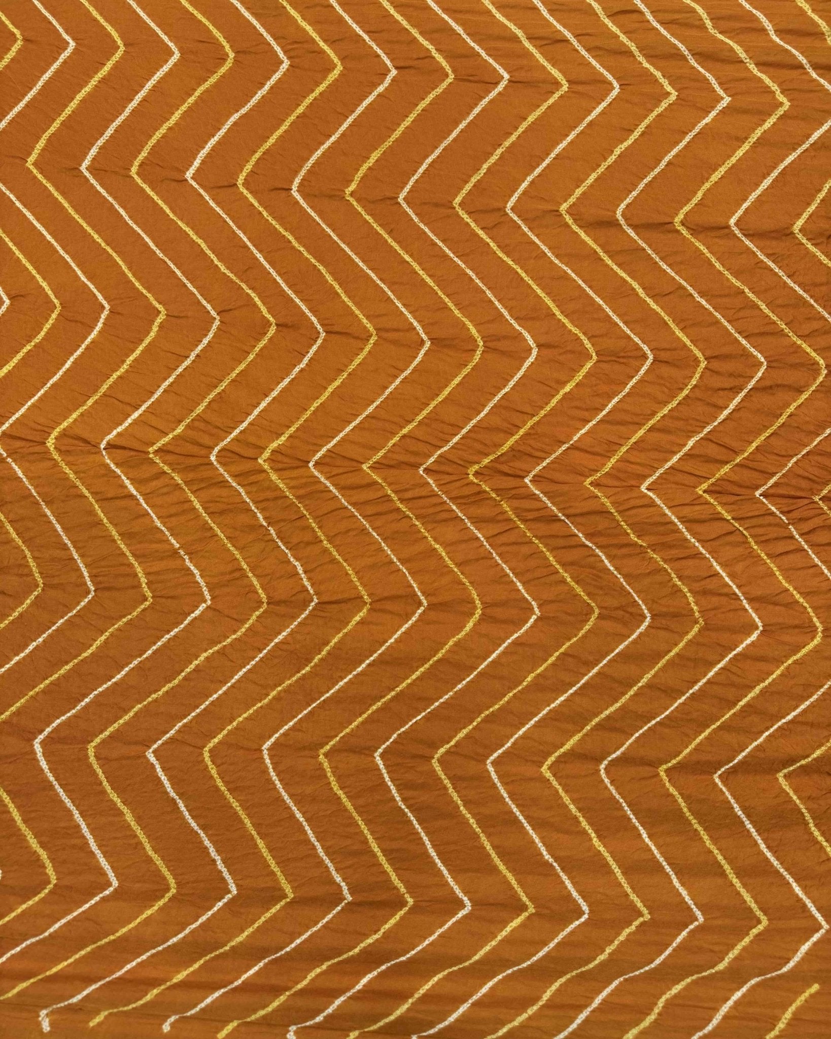 Orange Yellow Gajji Silk Bandhani Saree - SindhoiPatolaArt