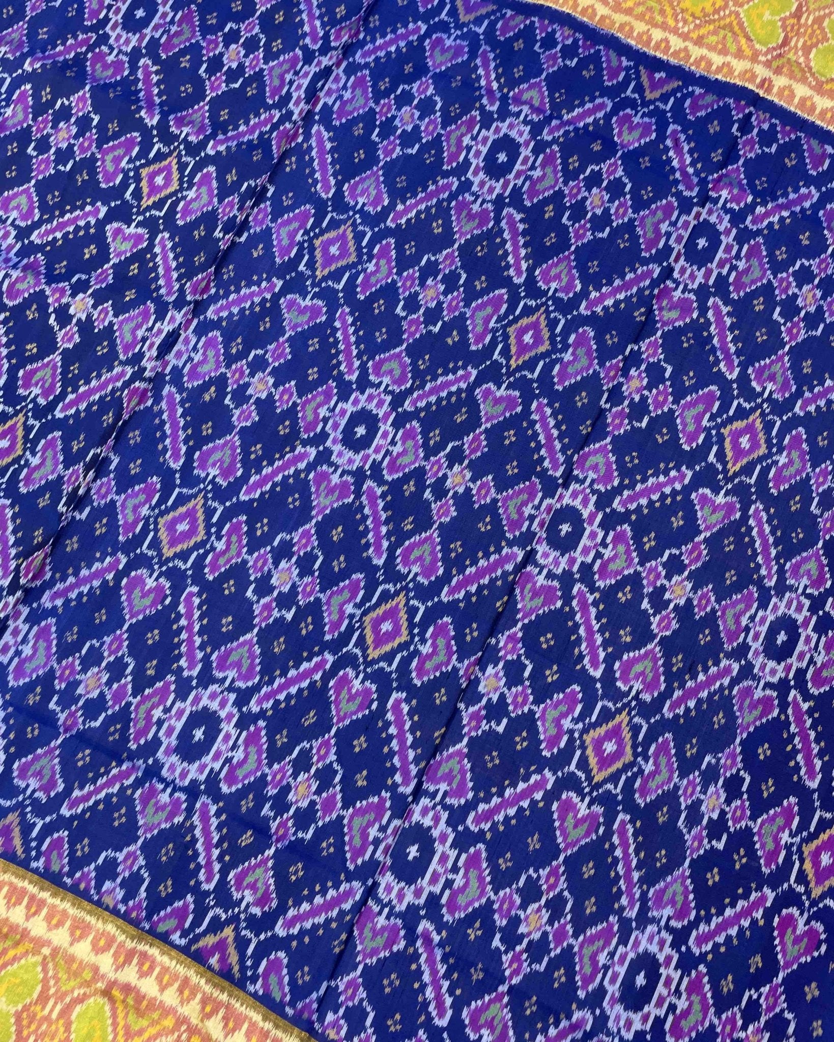 Pink & Blue Manekchowk Designer Patola Saree - SindhoiPatolaArt