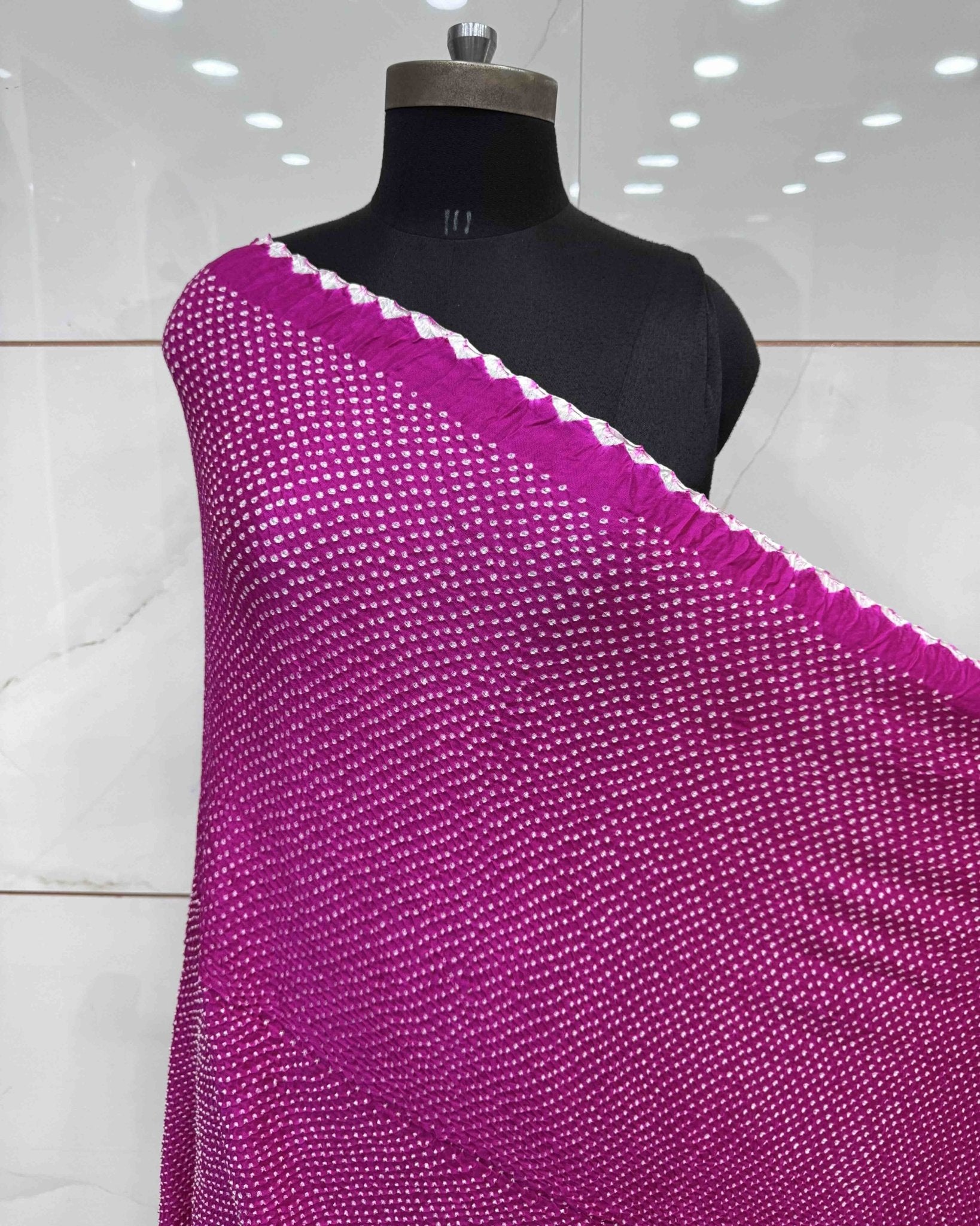 Pink Gajji Silk Bandhani Dupatta - SindhoiPatolaArt