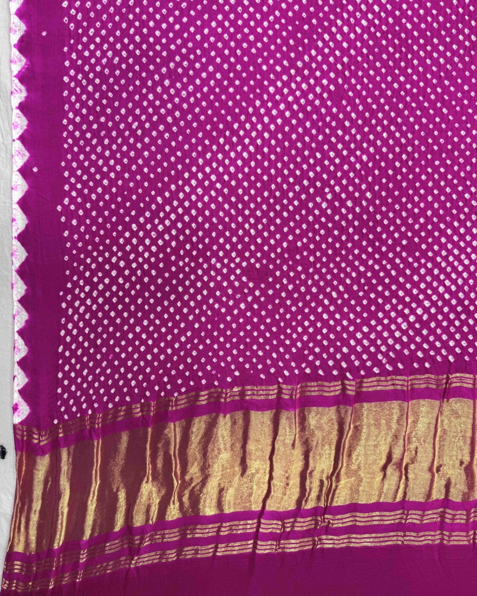 Pink Gajji Silk Bandhani Dupatta - SindhoiPatolaArt