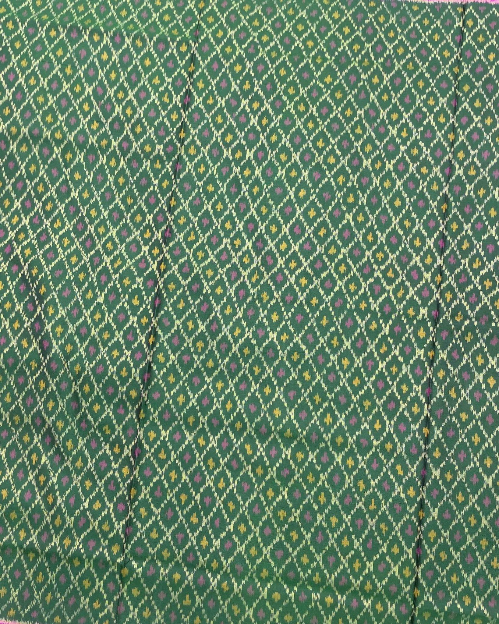 Pink & Green Booty Design Patola Saree - SindhoiPatolaArt