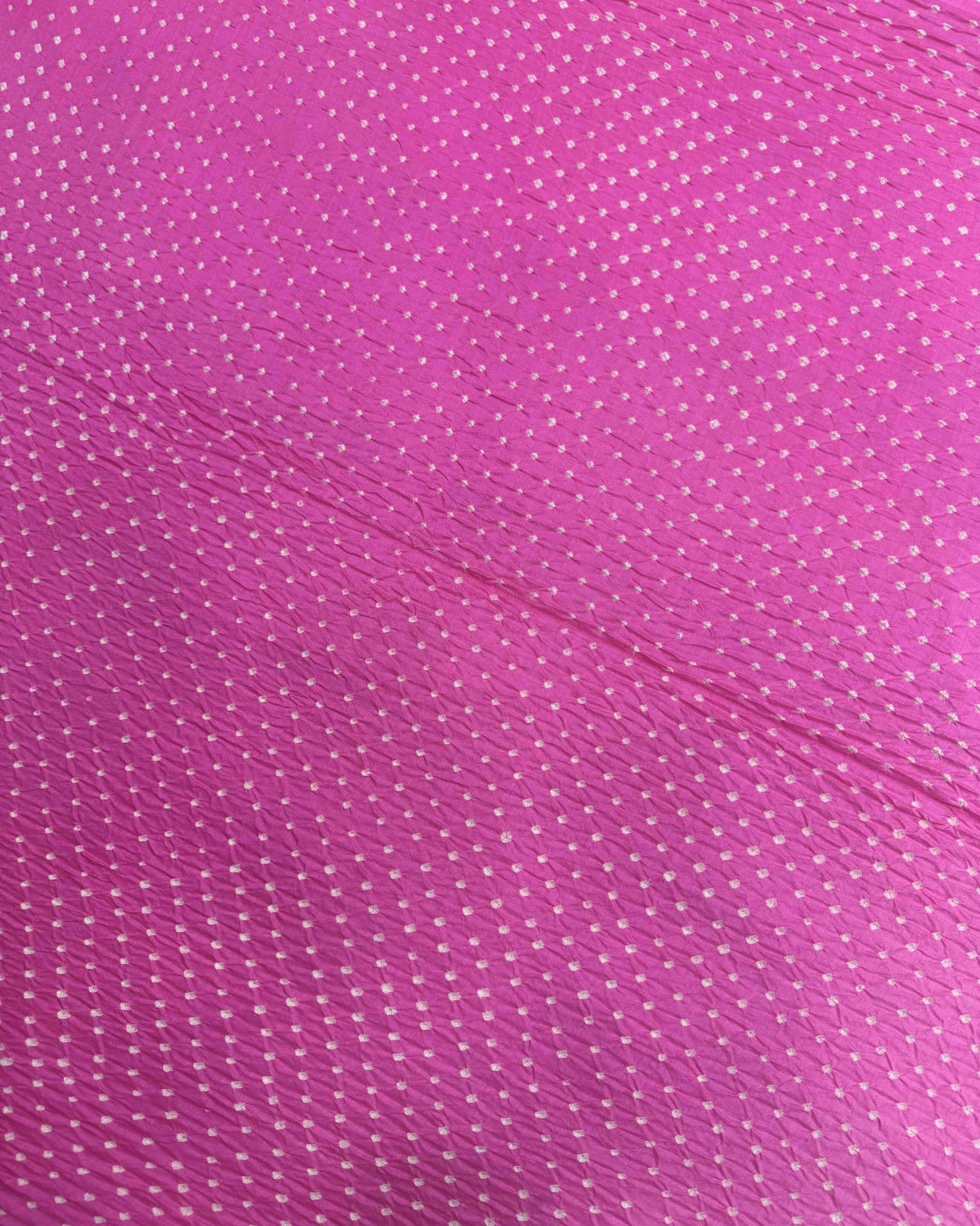 Pink & Grey Shaded Munga Silk Bandhani Saree - SindhoiPatolaArt