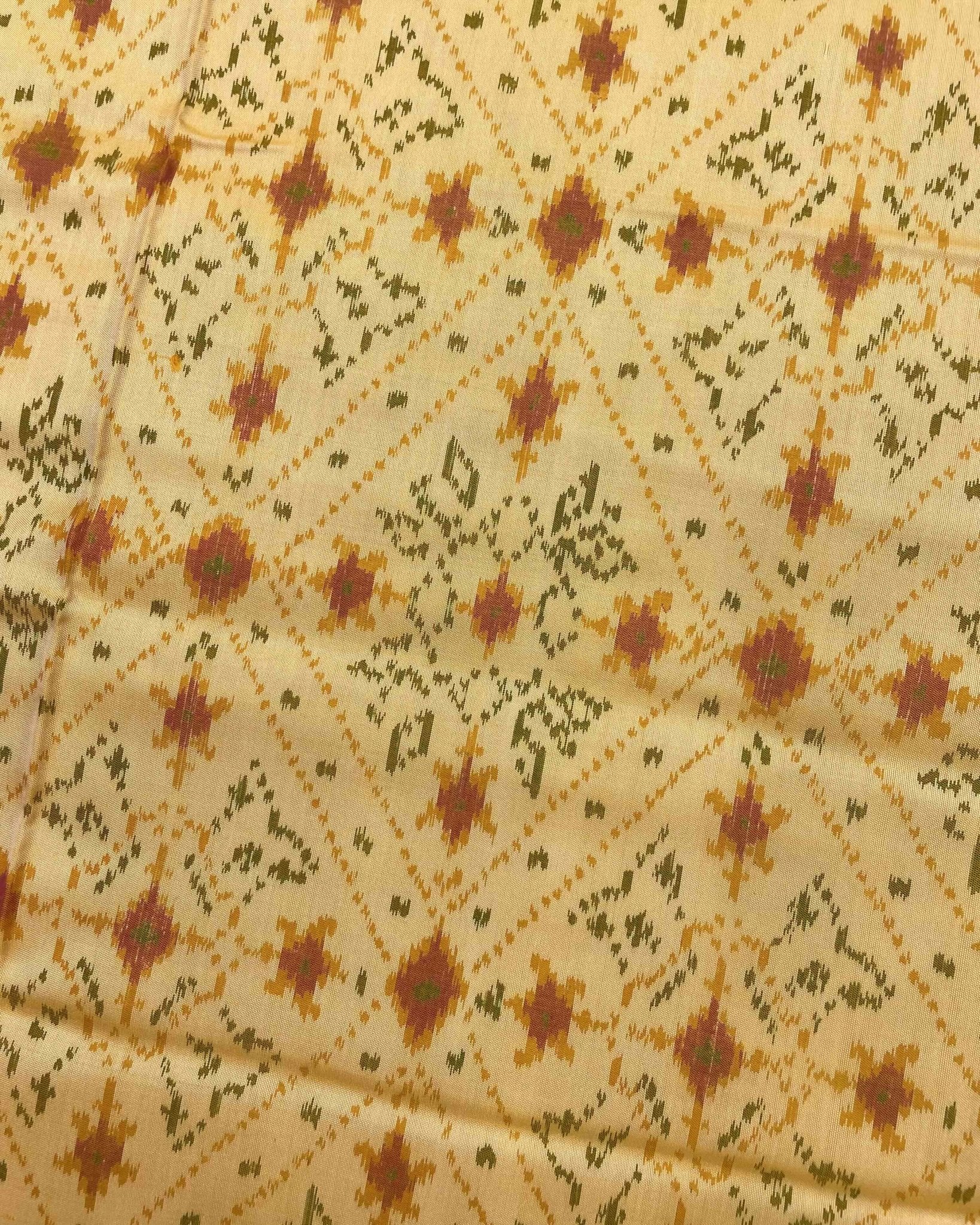 Pink & Light Yellow New Navratan Design Patola Saree - SindhoiPatolaArt