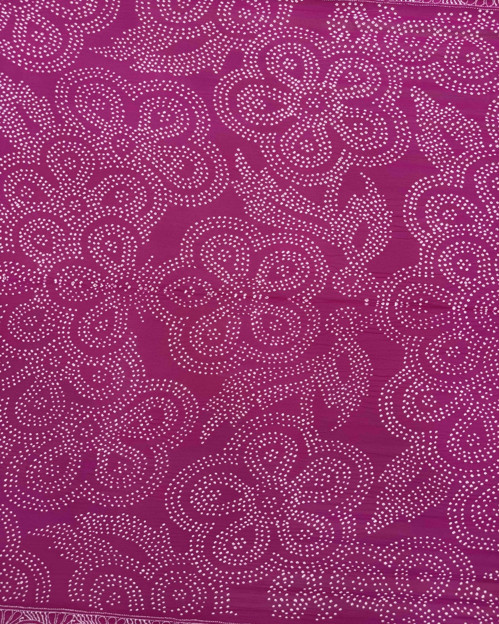 Pink Lukhnowi Work Georgette Bandhani Saree - SindhoiPatolaArt