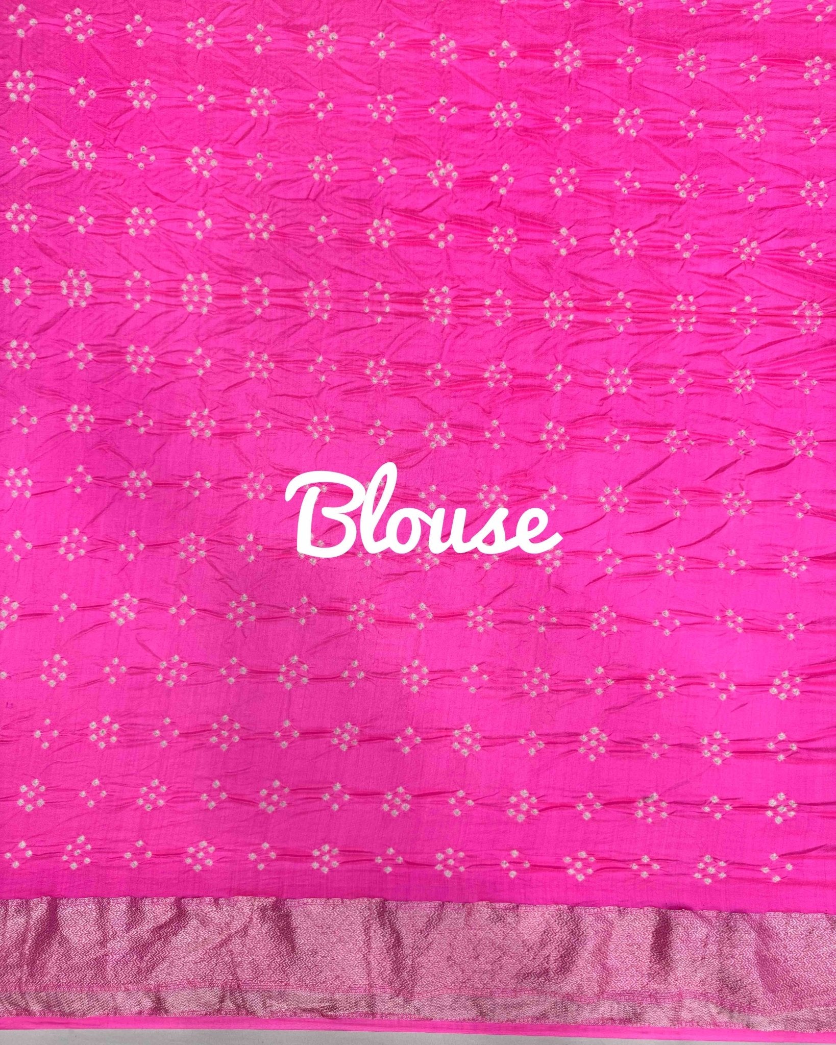 Pink Maheshwari Bandhani Saree - SindhoiPatolaArt