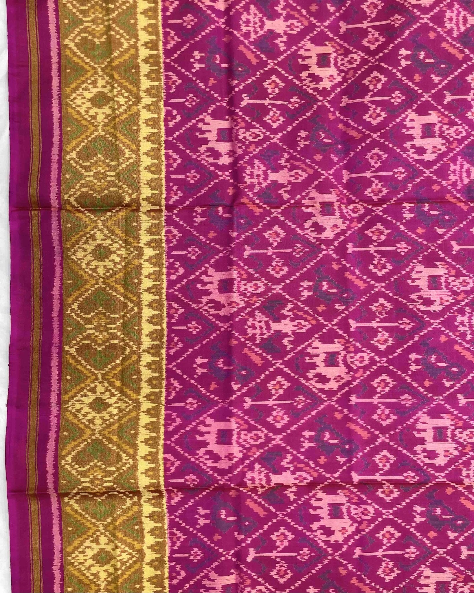 Pink Narikunj Patola Saree - SindhoiPatolaArt