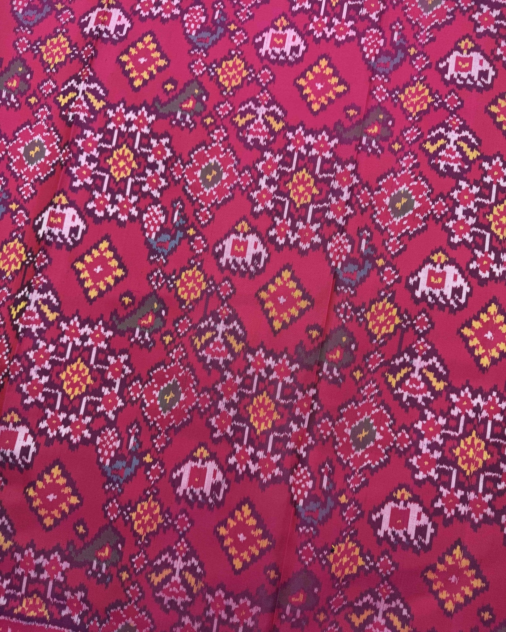 Pink Navratan Narikunj Mix Design Patola Saree - SindhoiPatolaArt