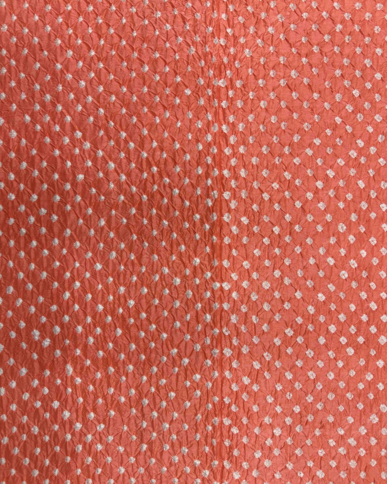 Pink & Peach Kanchipuram Bandhani Dupatta - SindhoiPatolaArt