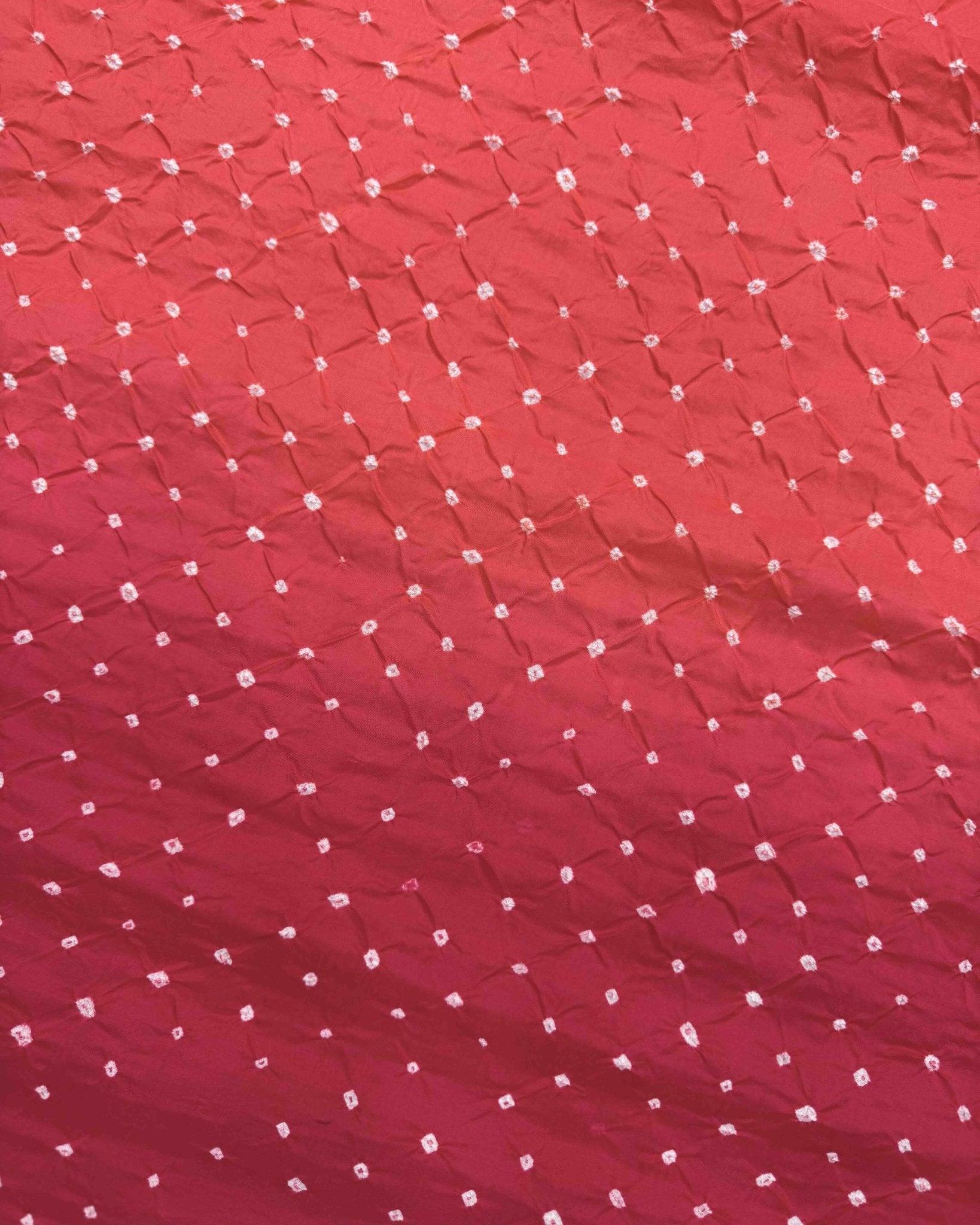 Pink & Peach Shaded Habotai Bandhani Saree - SindhoiPatolaArt
