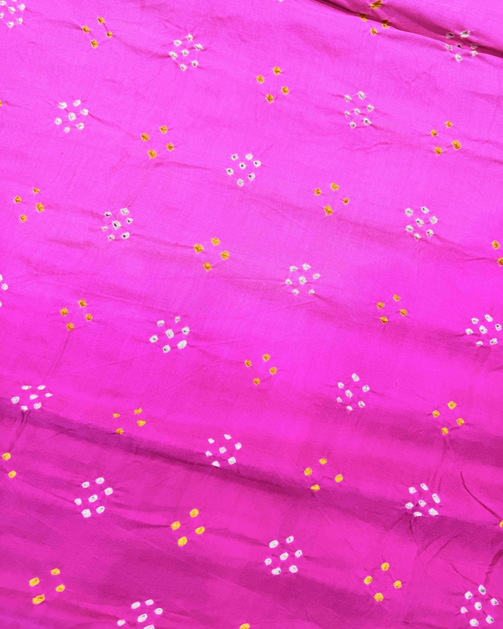 Pink Shaded Gaji Silk Bandhani Saree - SindhoiPatolaArt