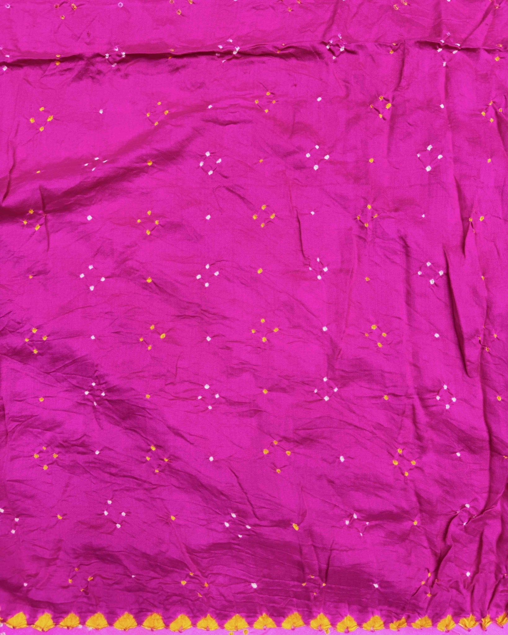 Pink Shaded Gaji Silk Bandhani Saree - SindhoiPatolaArt