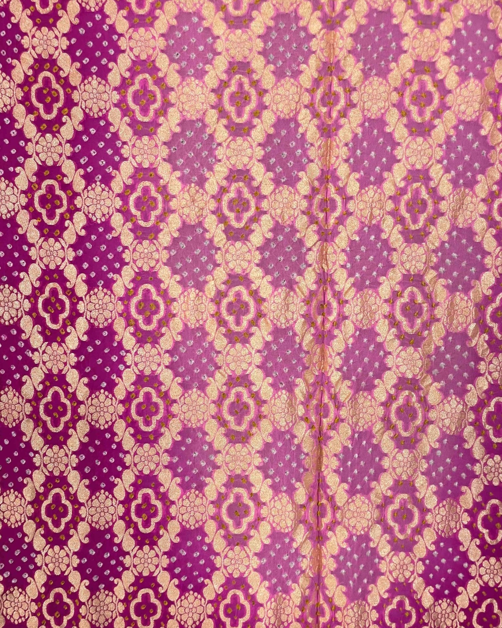 Pink Shaded Georgette Bandhani Dupatta - SindhoiPatolaArt