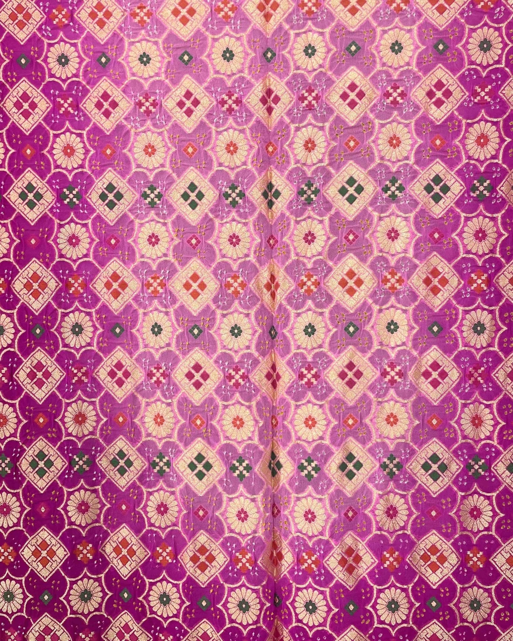 Pink Shaded Meenakari Georgette Bandhani Dupatta - SindhoiPatolaArt
