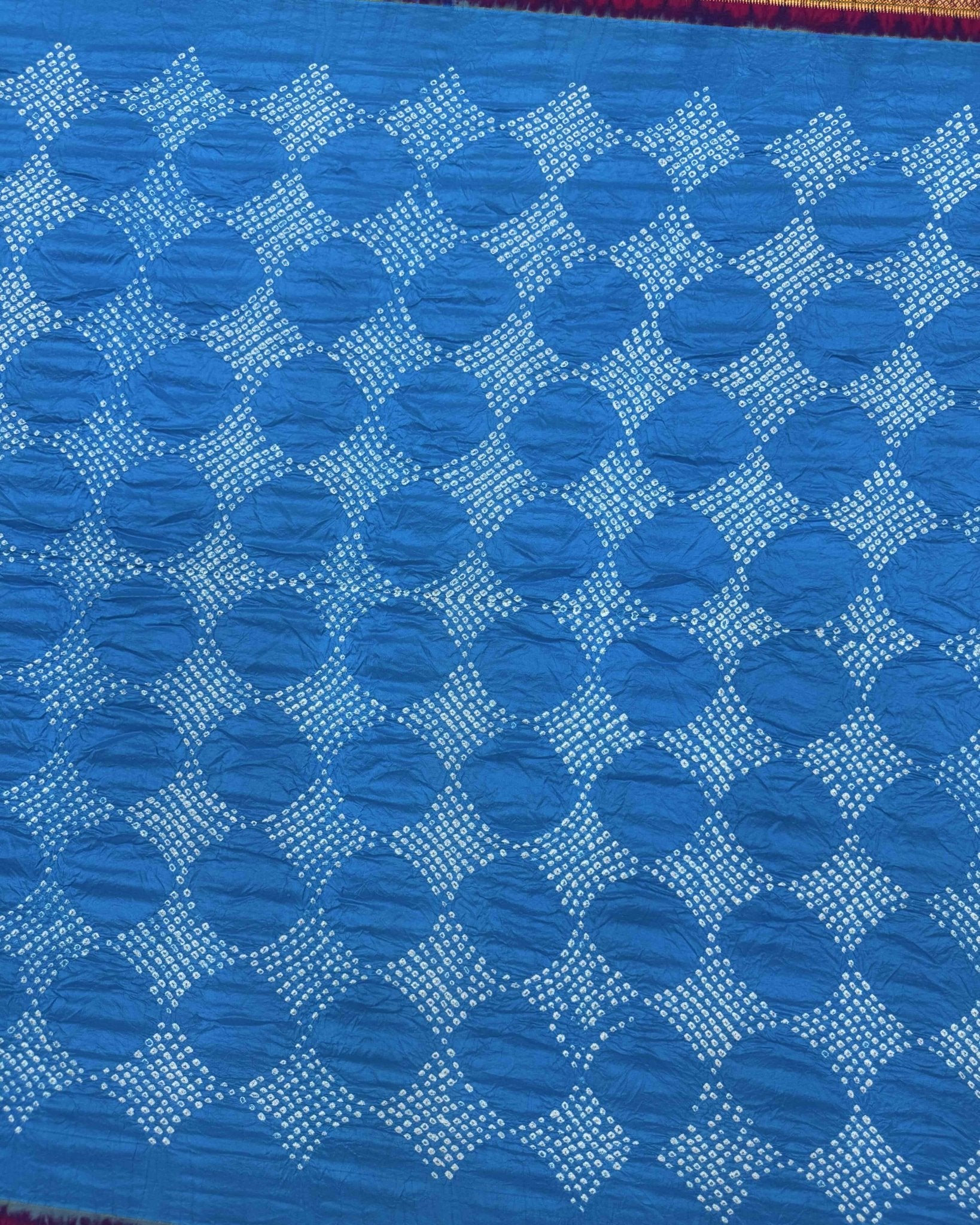 Pink & Sky Blue Paithani Bandhani Saree - SindhoiPatolaArt