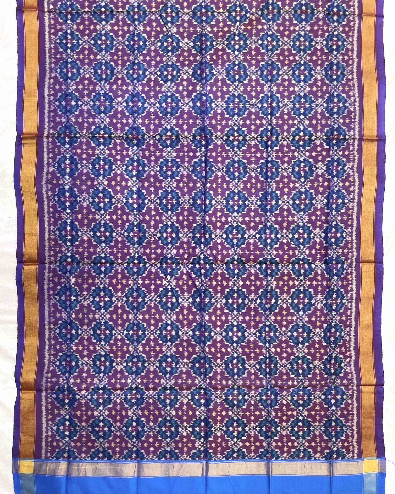 Purple Buttonful Design Patola Dupatta - SindhoiPatolaArt