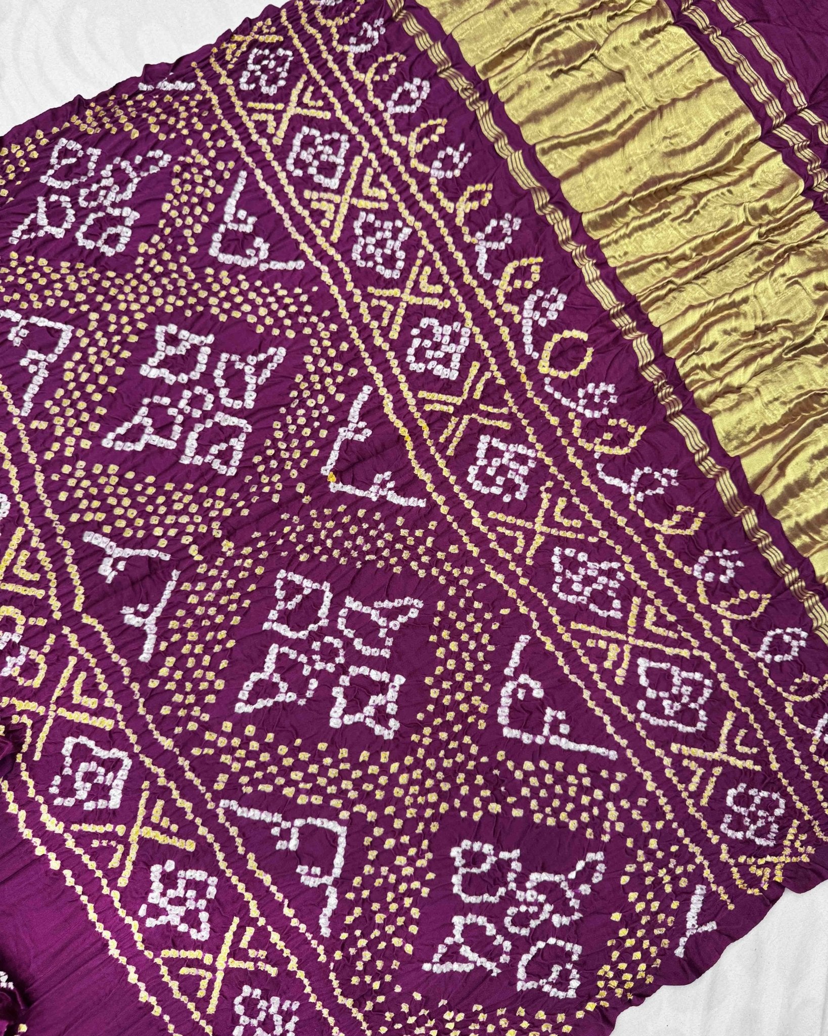Purple Gaji Fancy Bandhani Saree - SindhoiPatolaArt