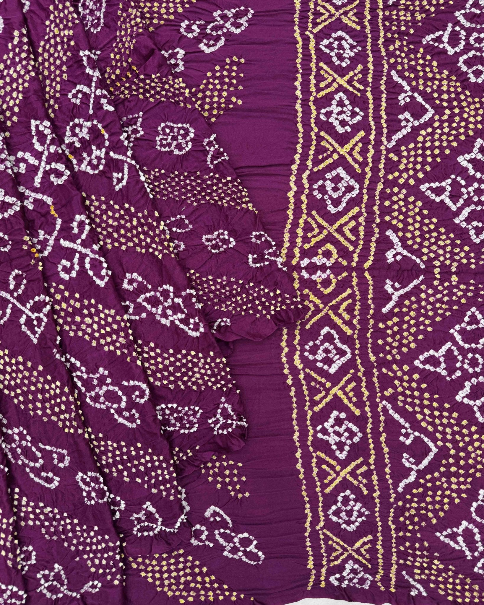 Purple Gaji Fancy Bandhani Saree - SindhoiPatolaArt