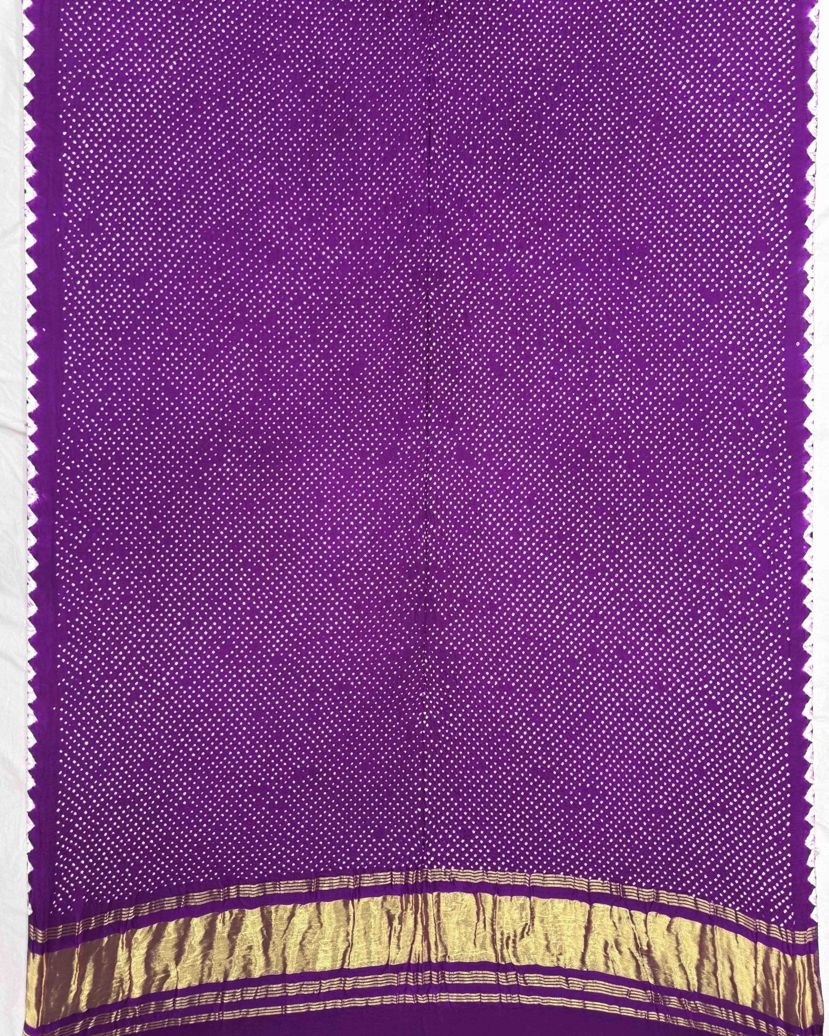 Purple Gajji Silk Bandhani Dupatta - SindhoiPatolaArt