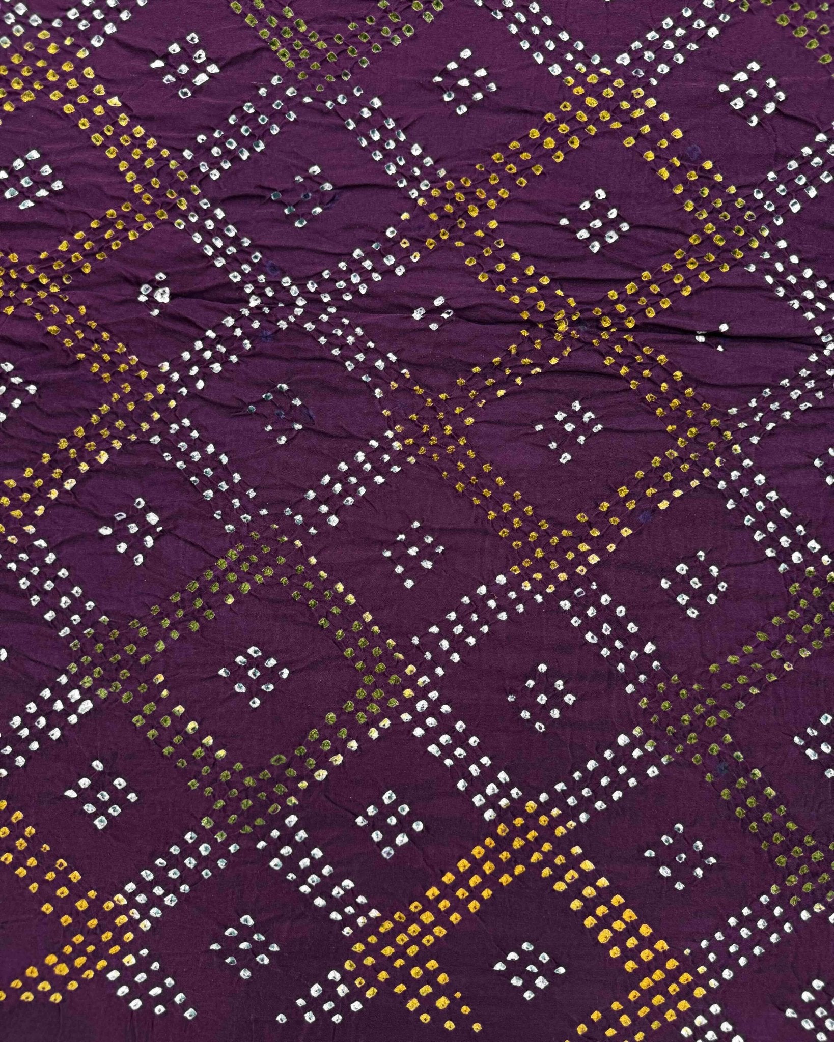Purple Gajji Silk Bandhani Saree - SindhoiPatolaArt