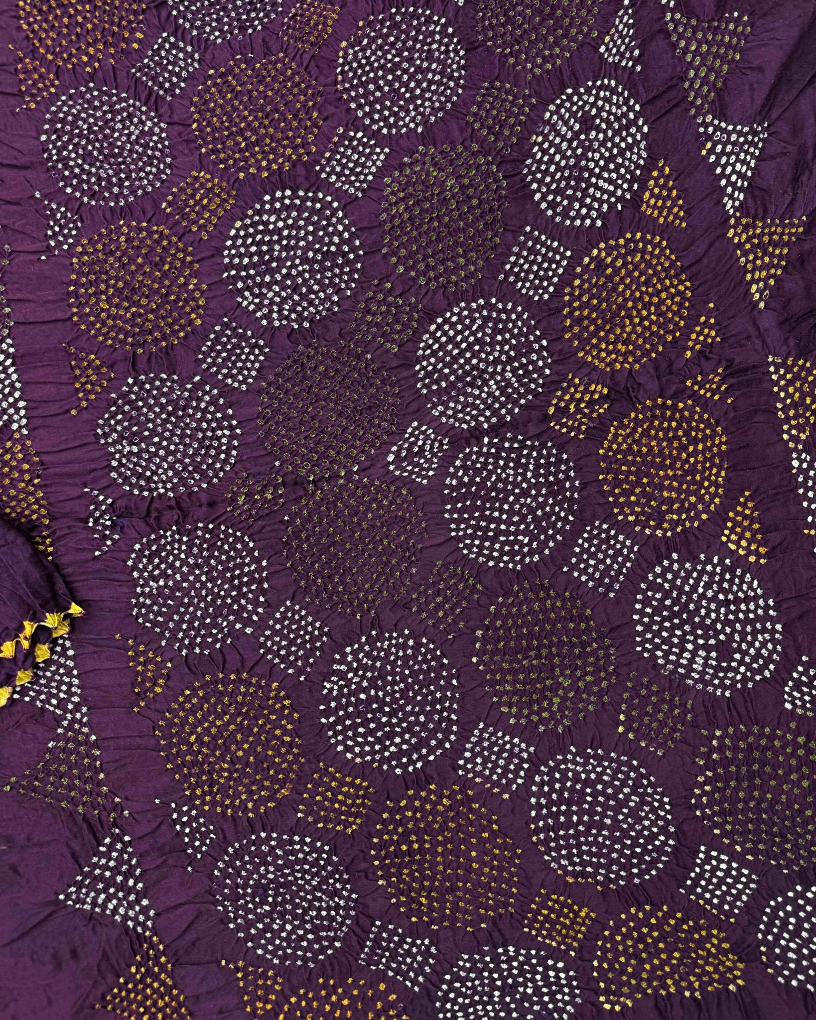 Purple Gajji Silk Bandhani Saree - SindhoiPatolaArt