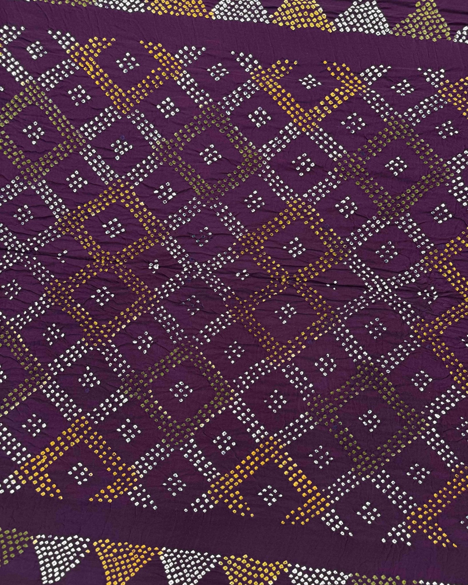 Purple Gajji Silk Bandhani Saree - SindhoiPatolaArt