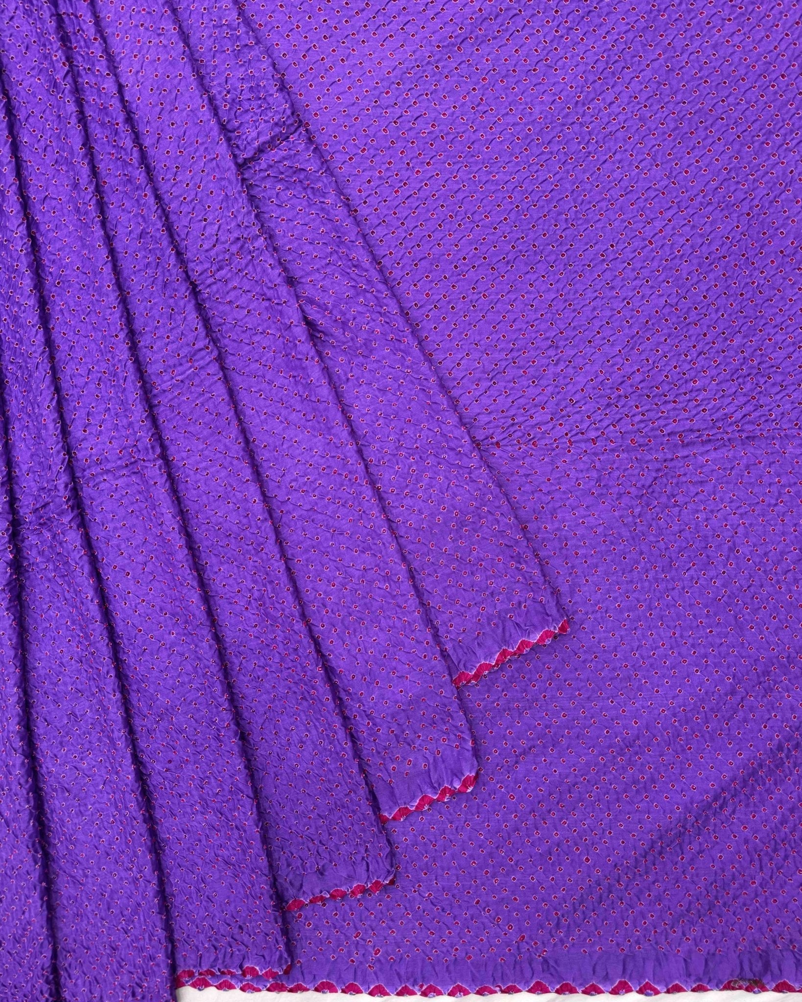 Purple Gajji Silk Bandhani Saree - SindhoiPatolaArt