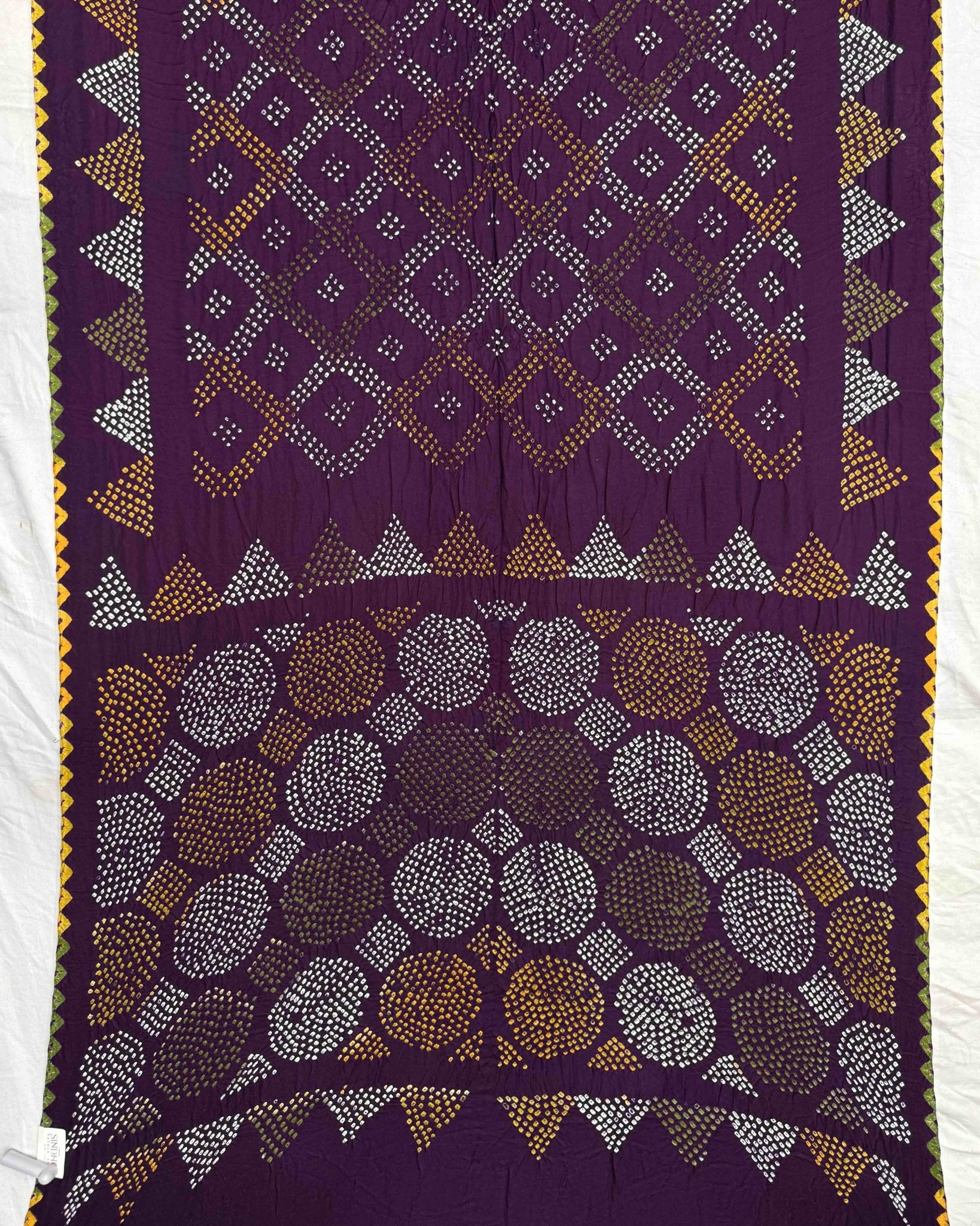 Purple Gajji Silk Bandhani Saree - SindhoiPatolaArt