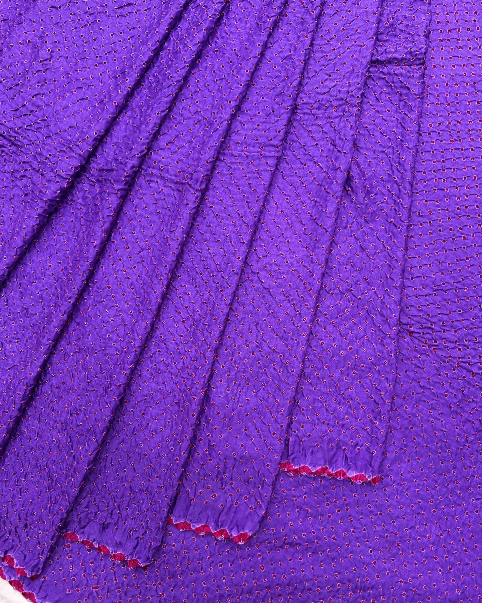 Purple Gajji Silk Bandhani Saree - SindhoiPatolaArt