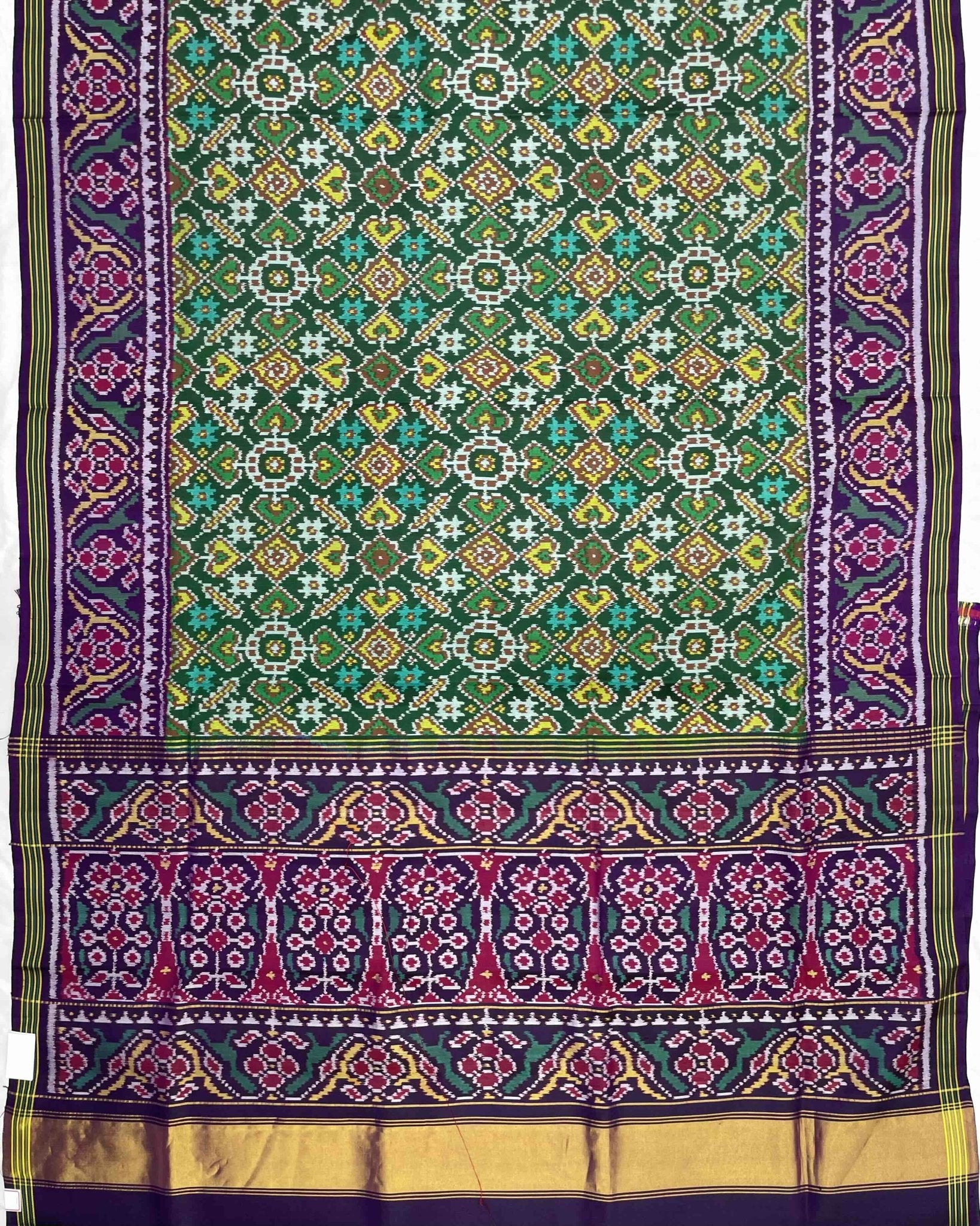 Purple & Green Manekchowk Designer Patola Saree - SindhoiPatolaArt