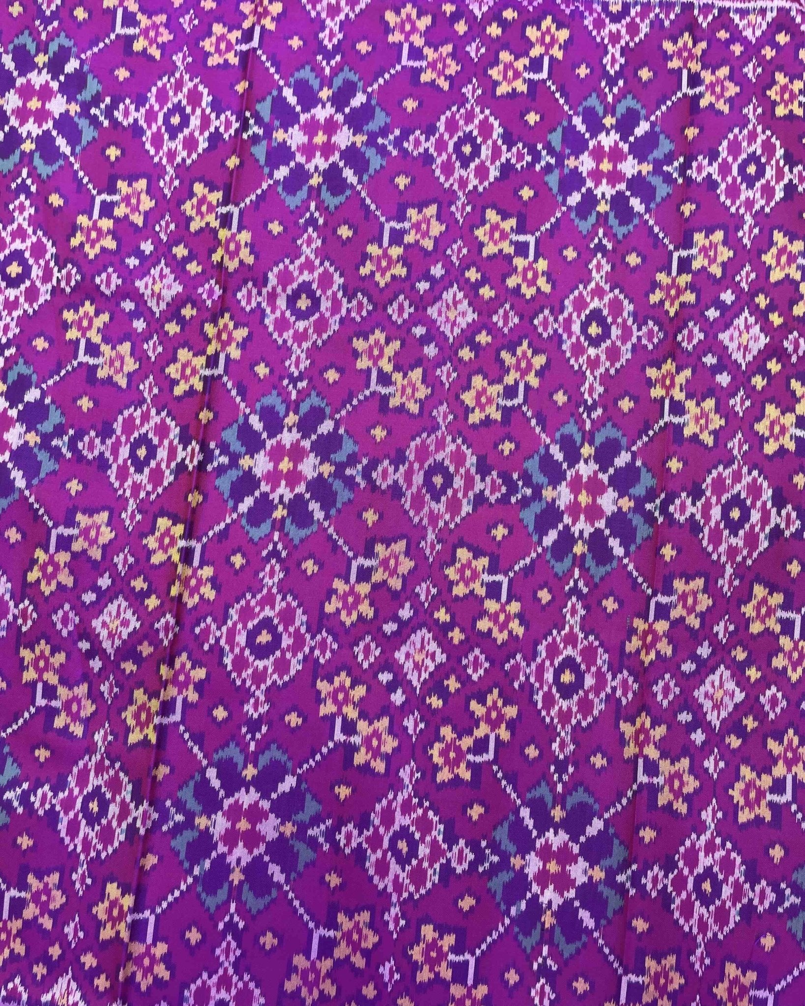Purple Navratan Patola Saree - SindhoiPatolaArt