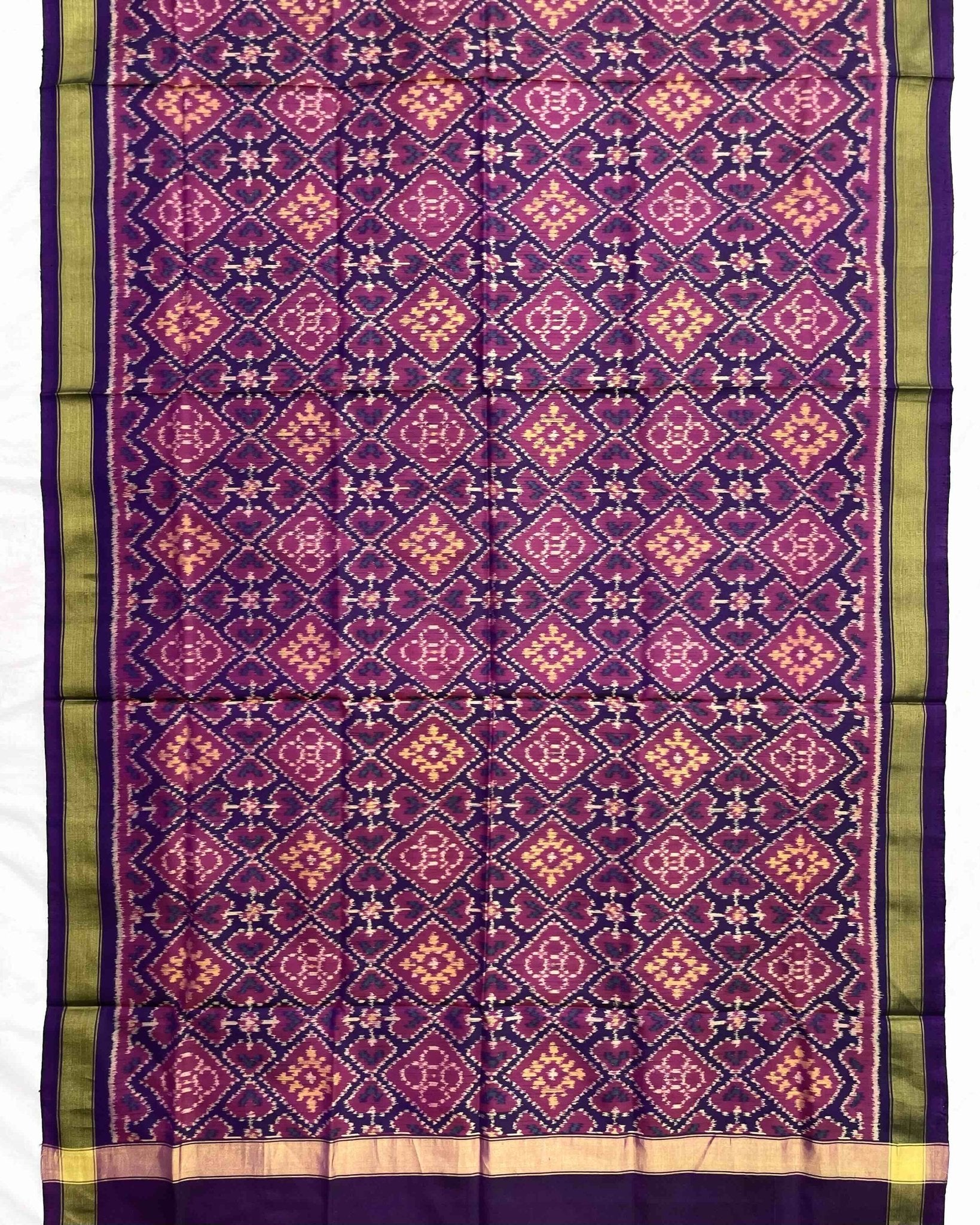 Purple Panchanda Patola Dupatta - SindhoiPatolaArt