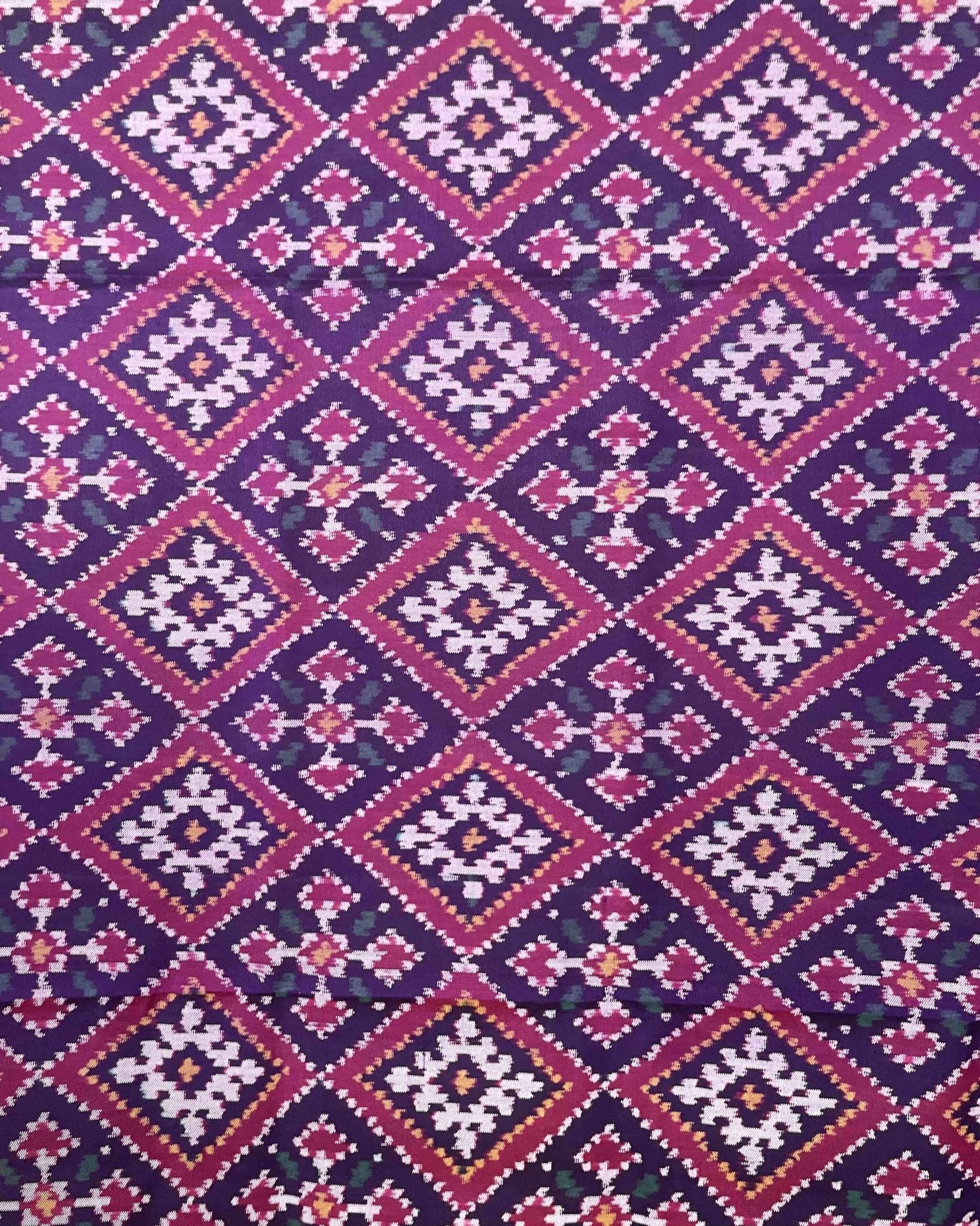 Purple Panchanda Patola Dupatta - SindhoiPatolaArt
