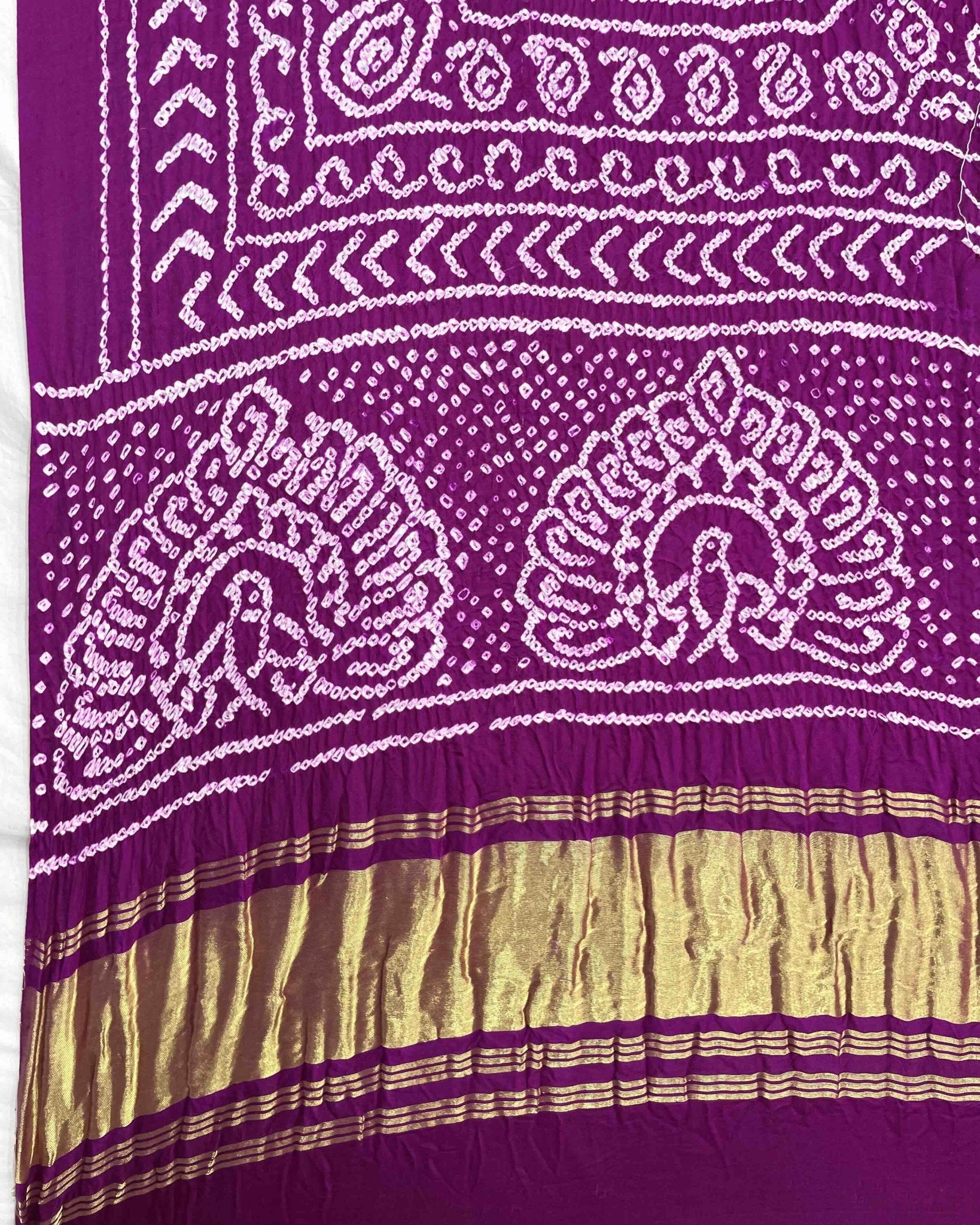 Purple & Pink Gajji Bandhani Dupatta - SindhoiPatolaArt
