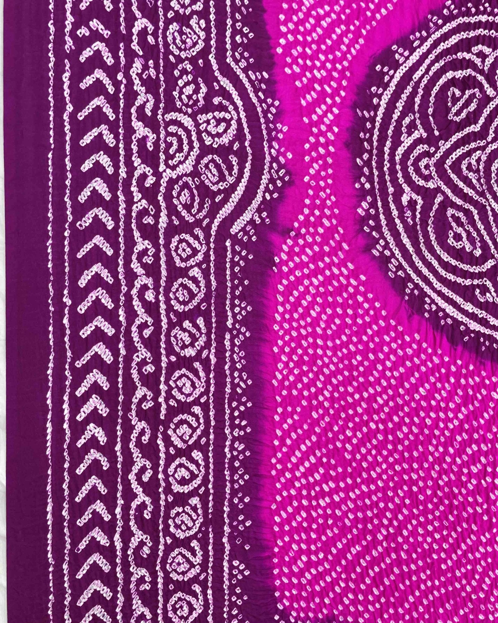 Purple & Pink Gajji Bandhani Dupatta - SindhoiPatolaArt