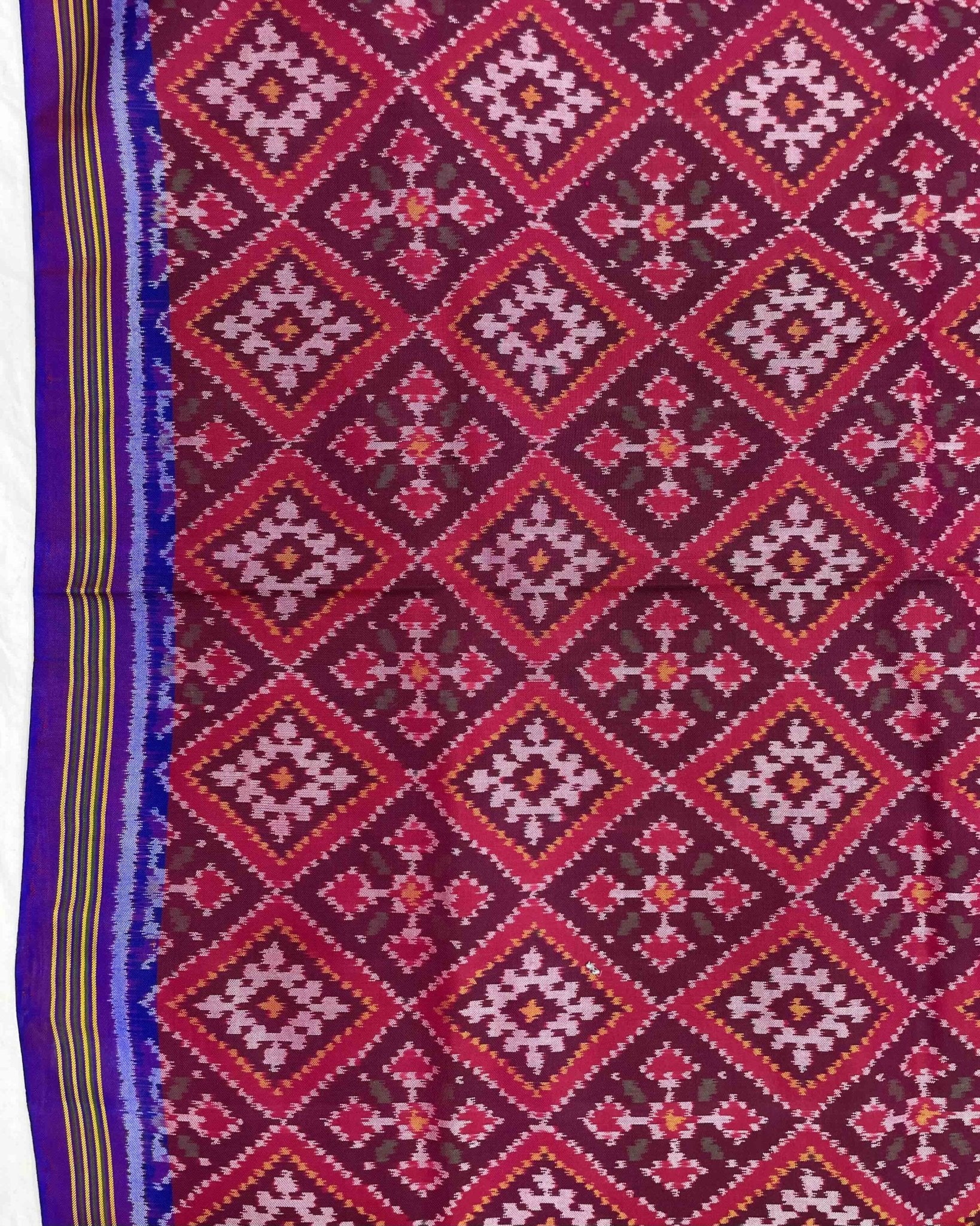 Purple & Pink Panchanda Patola Saree - SindhoiPatolaArt