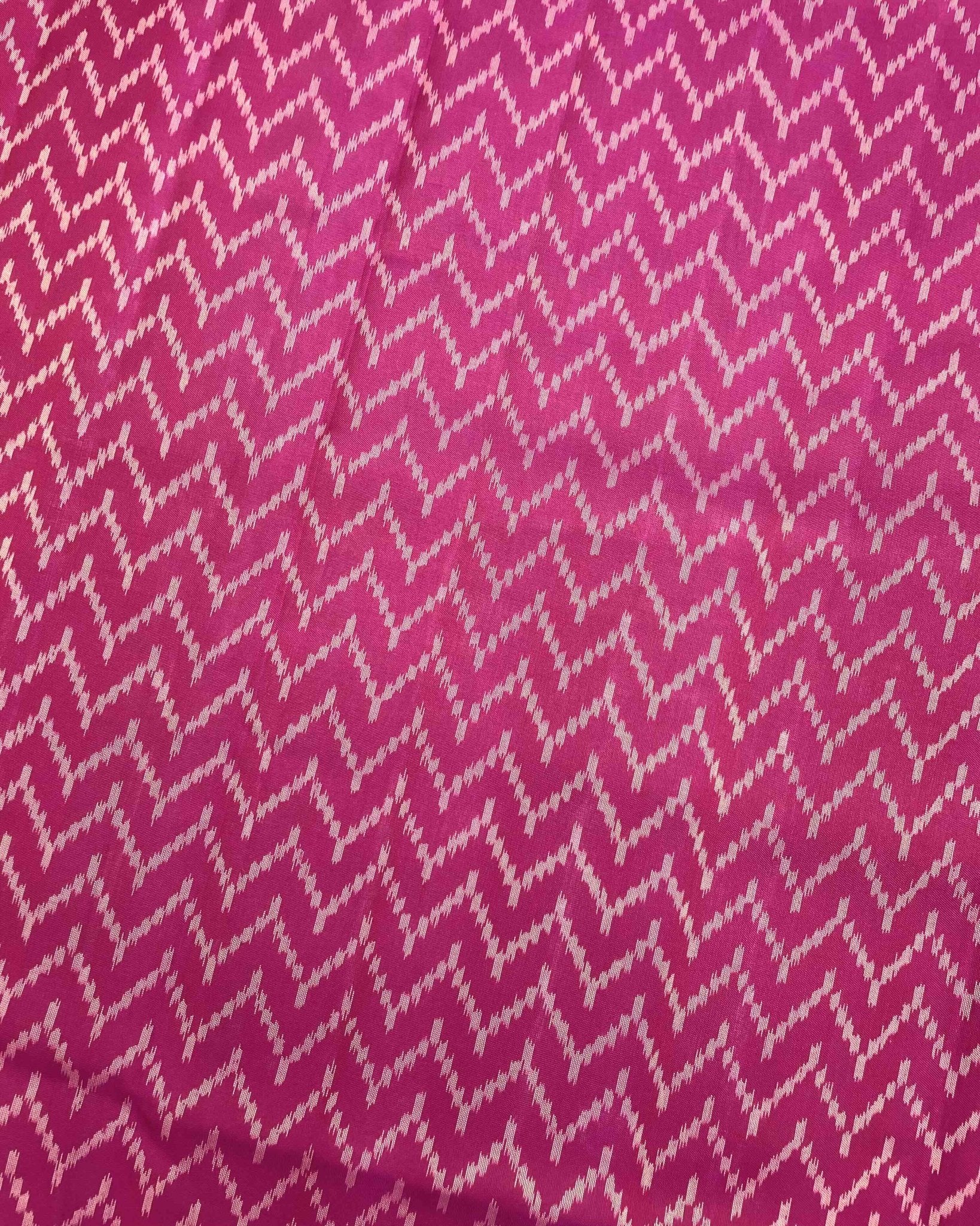 Purple & Pink Zig Zag Lining Patola Saree - SindhoiPatolaArt