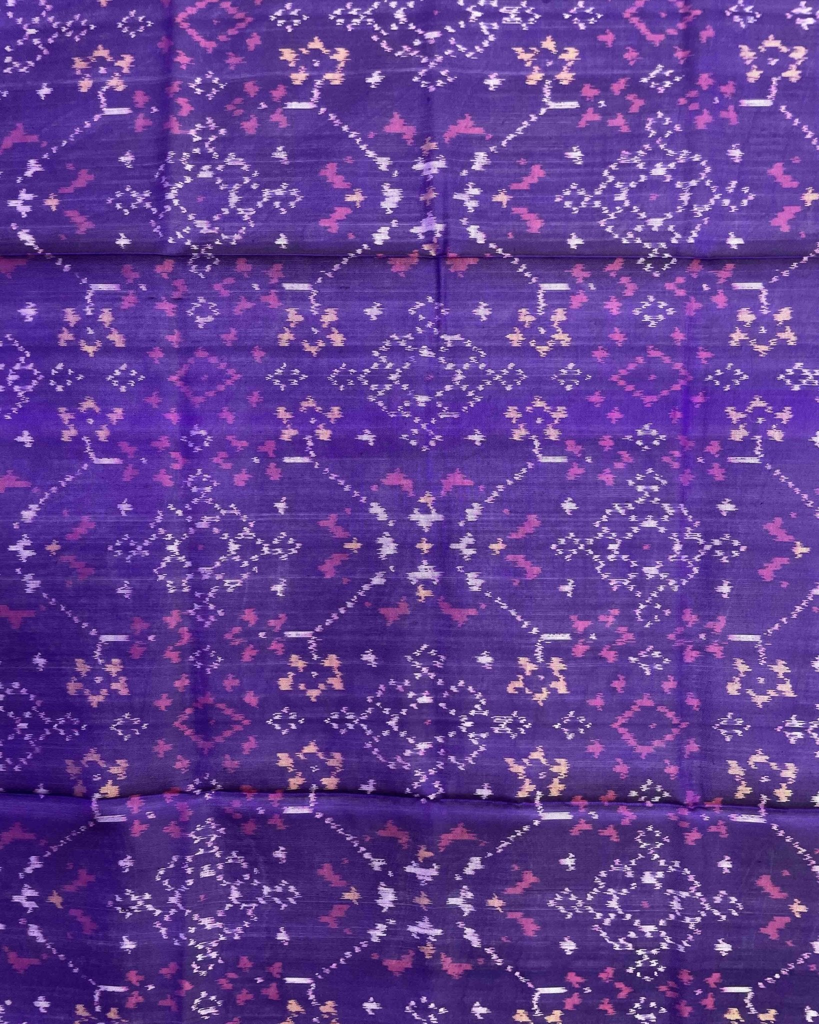 Purplish Blue Navratan Patola Dupatta - SindhoiPatolaArt