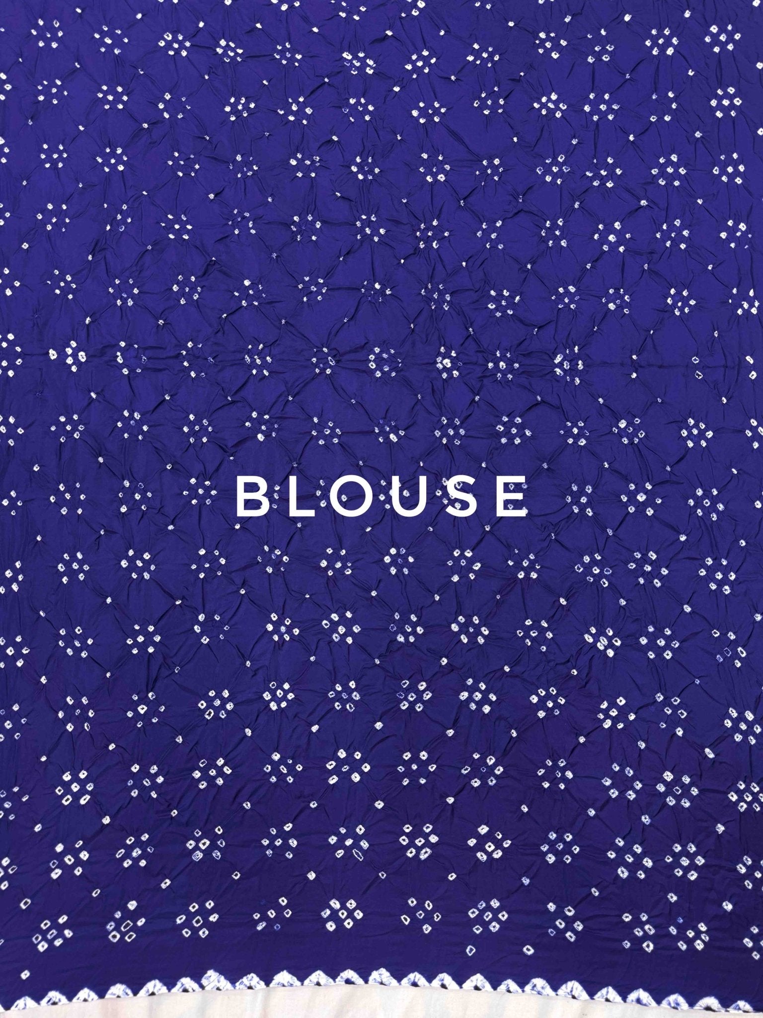 Purplish Blue & Sky Shaded Habotai Bandhani Saree - SindhoiPatolaArt