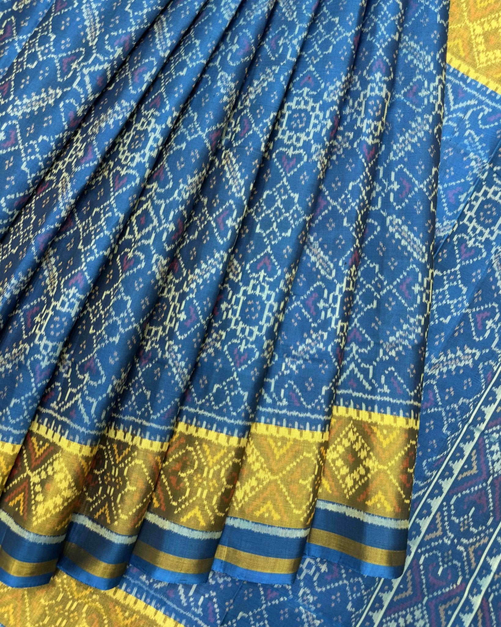 Rama Blue Manekchowk Patola Saree - SindhoiPatolaArt