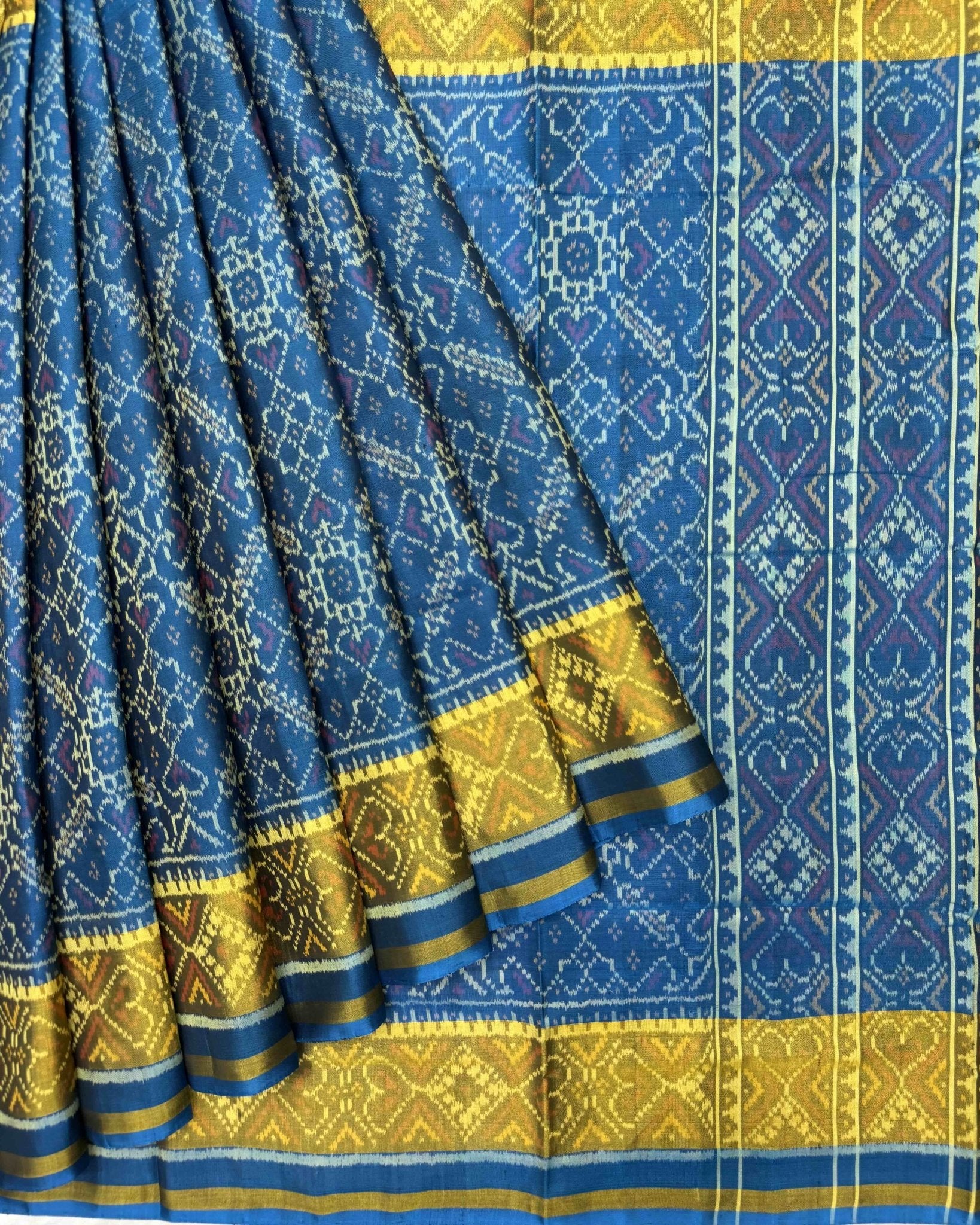 Rama Blue Manekchowk Patola Saree - SindhoiPatolaArt
