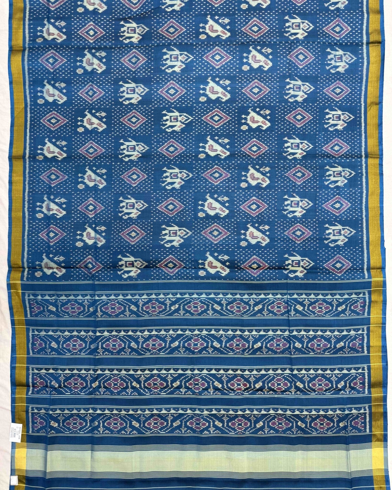 Rama Blue Narikunj Chanda Patola Saree - SindhoiPatolaArt